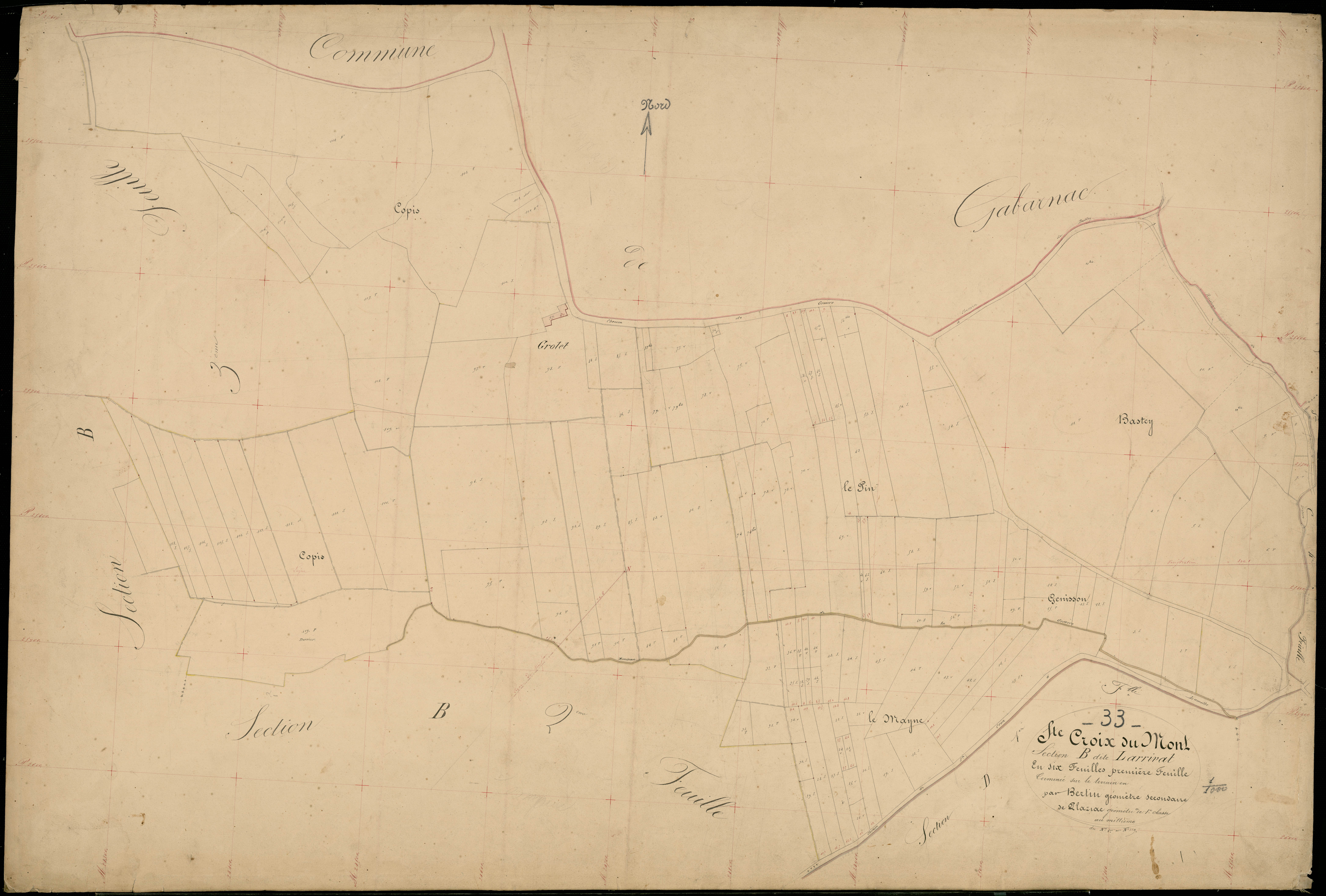 Sainte-Croix-du-Mont - -Section B feuille 1 : Larrivat