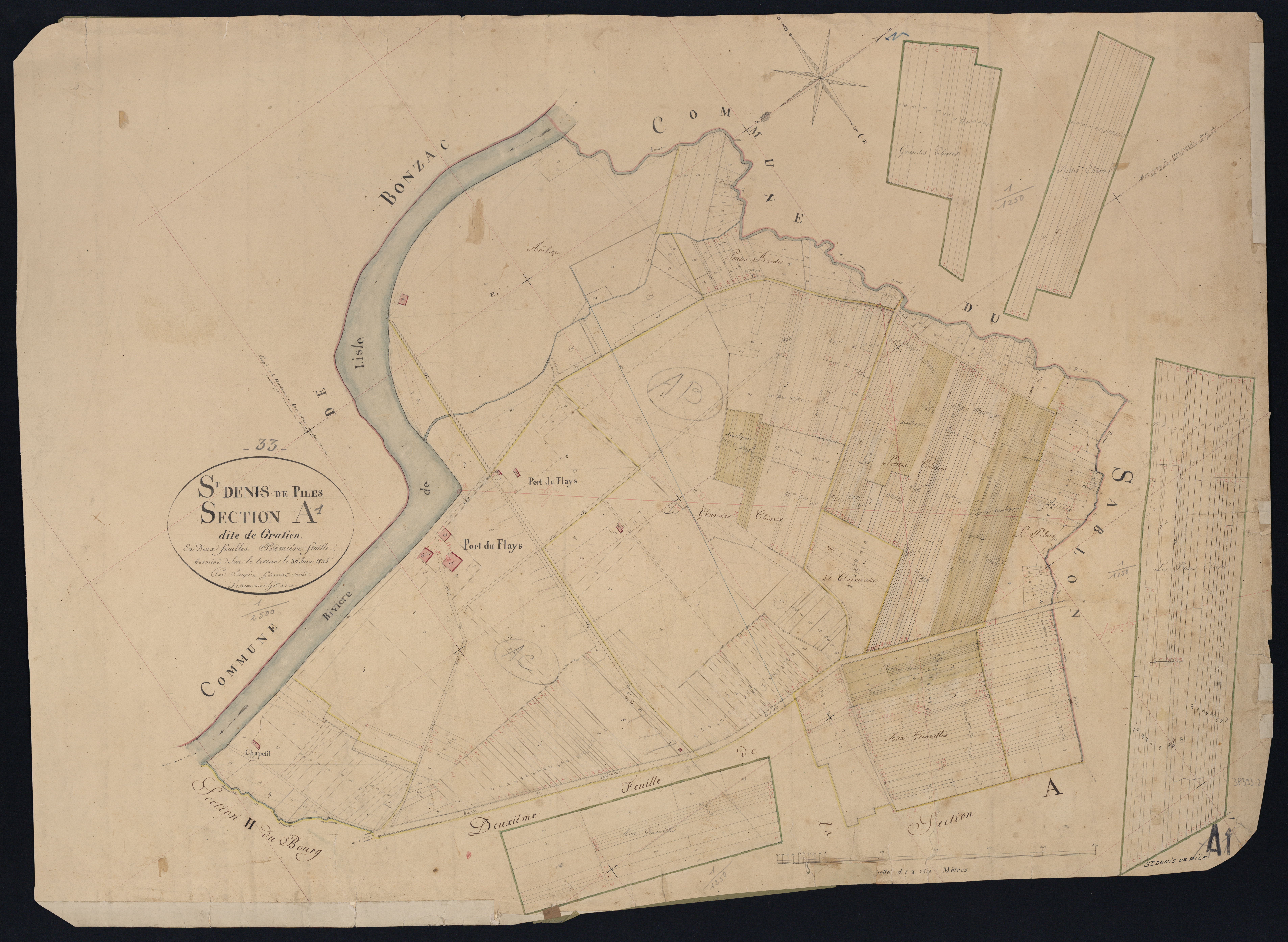 Saint-Denis-de-Pile - -Section A feuille 1 : Gratien