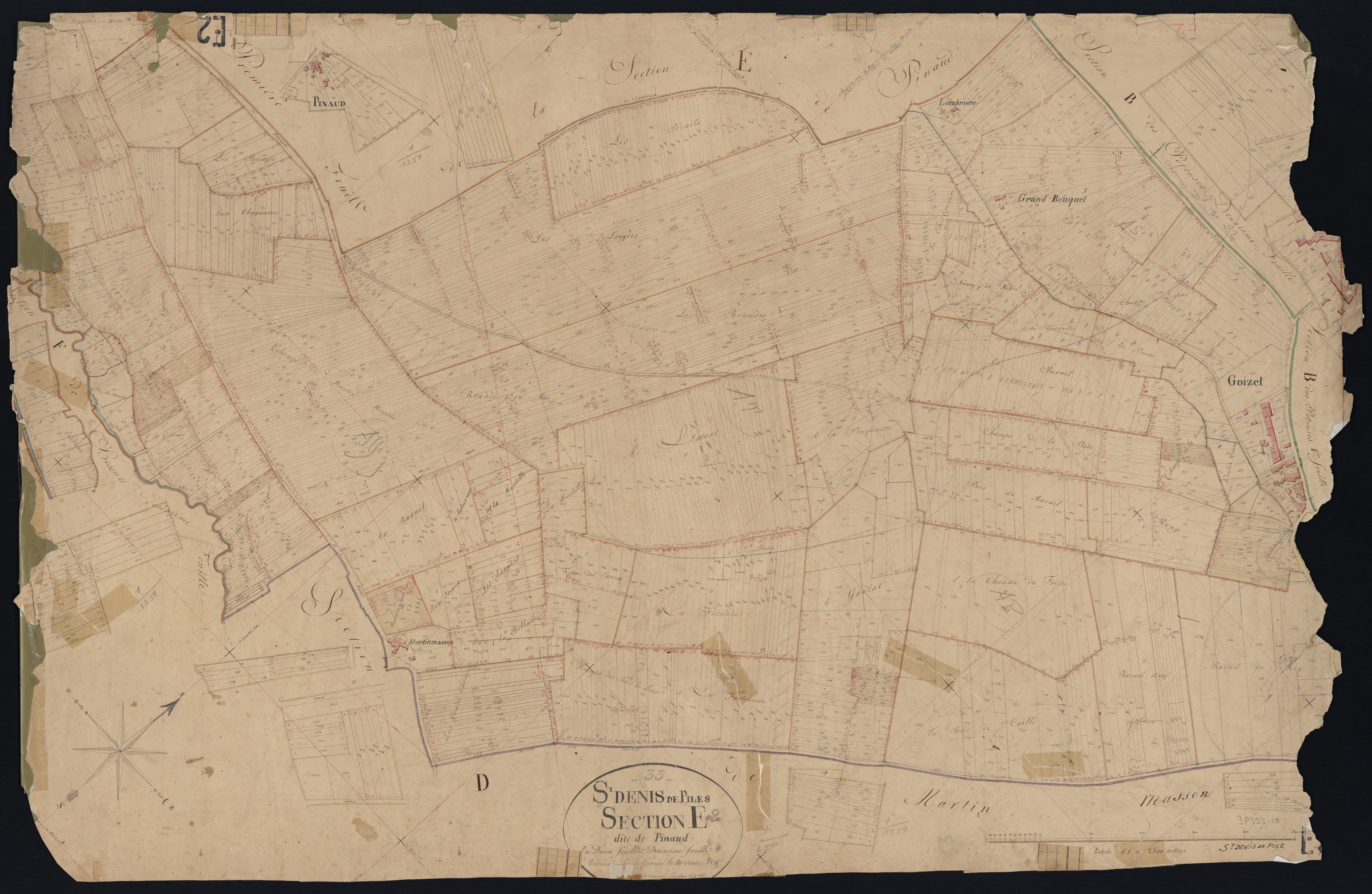 Saint-Denis-de-Pile - -Section E feuille 2 : Pinaud