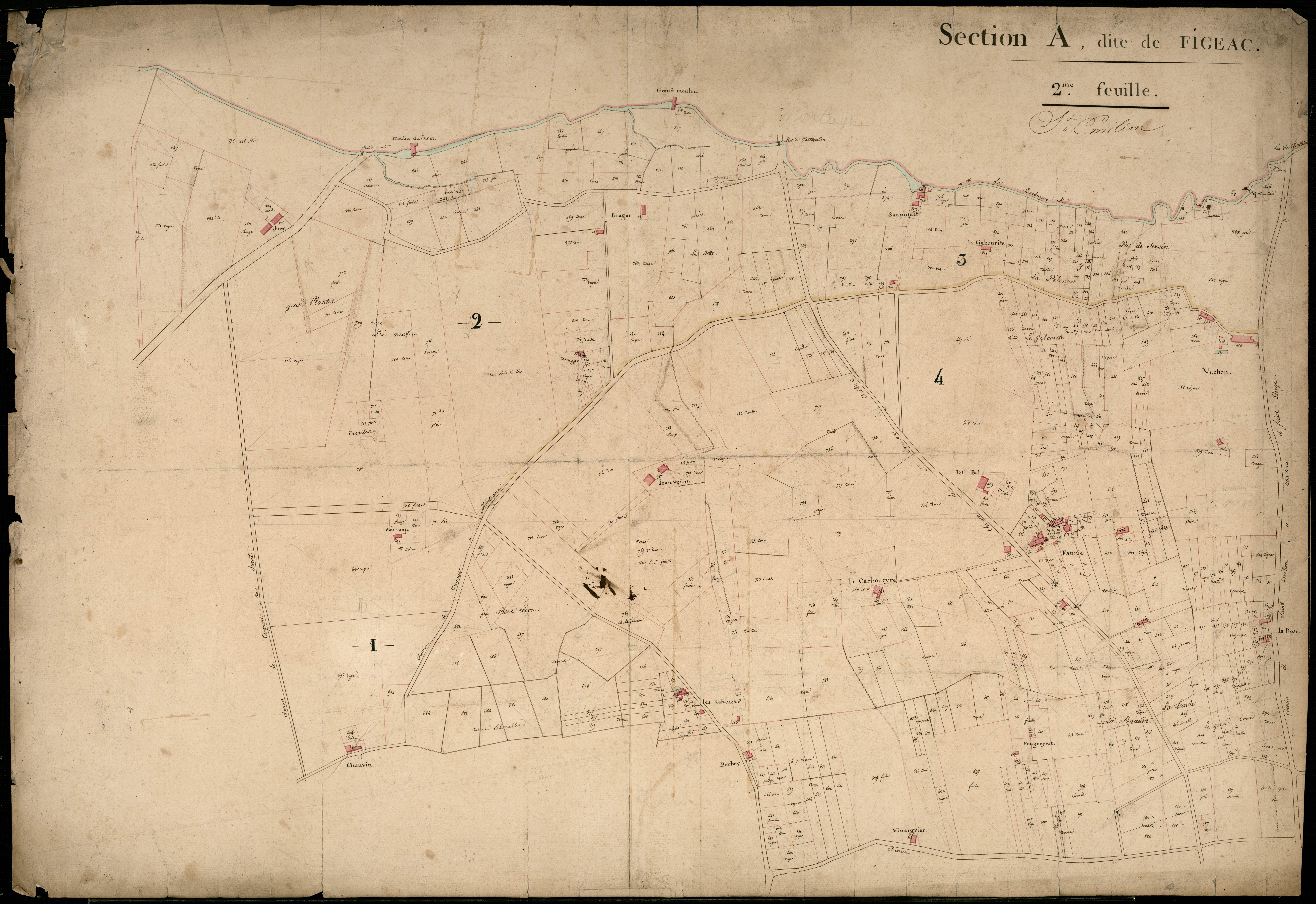 Saint-Émilion - -Section A feuille 2 : Figeac