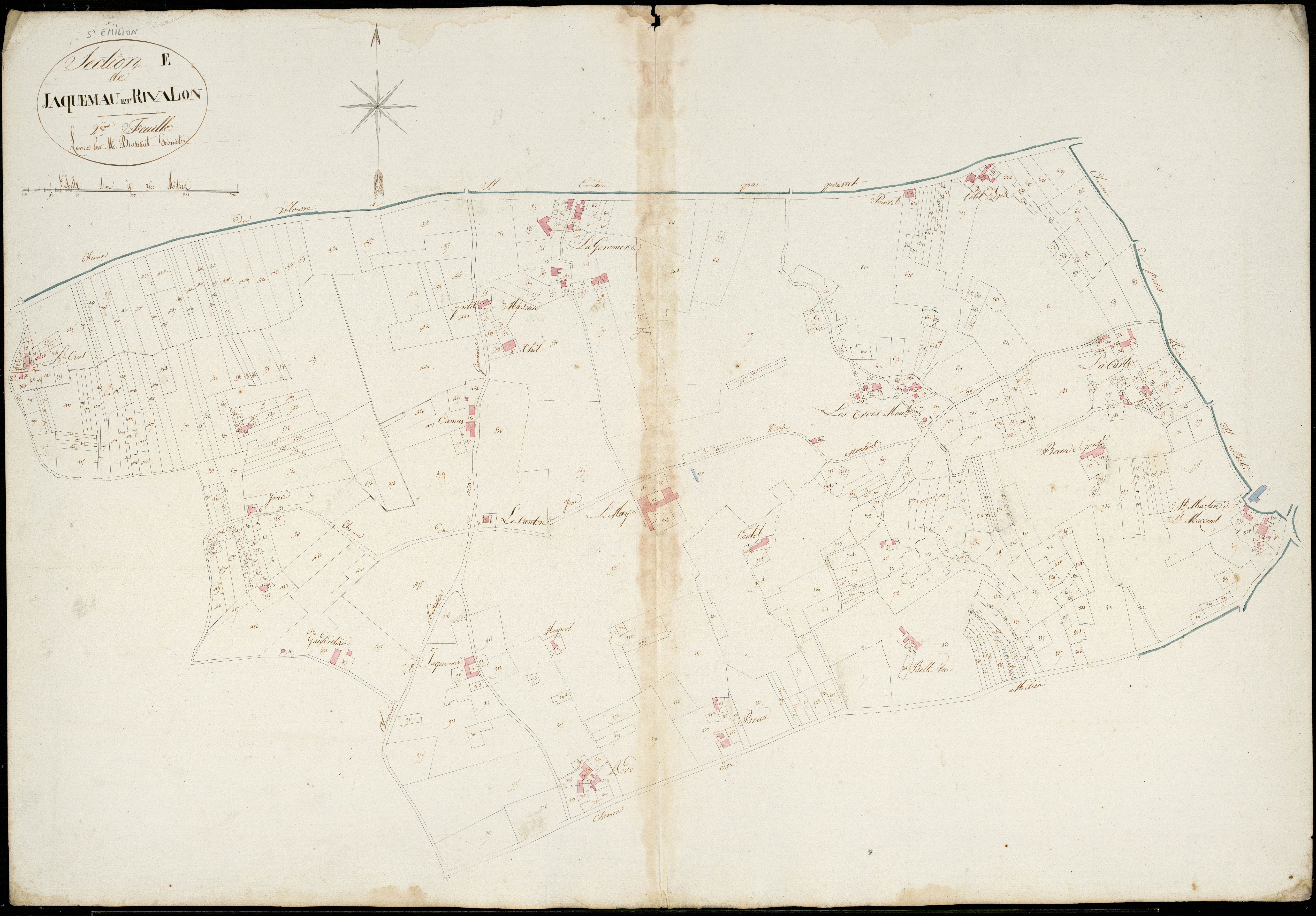 Saint-Émilion - -Section E feuille 2 : Jacquemau et Rivalon