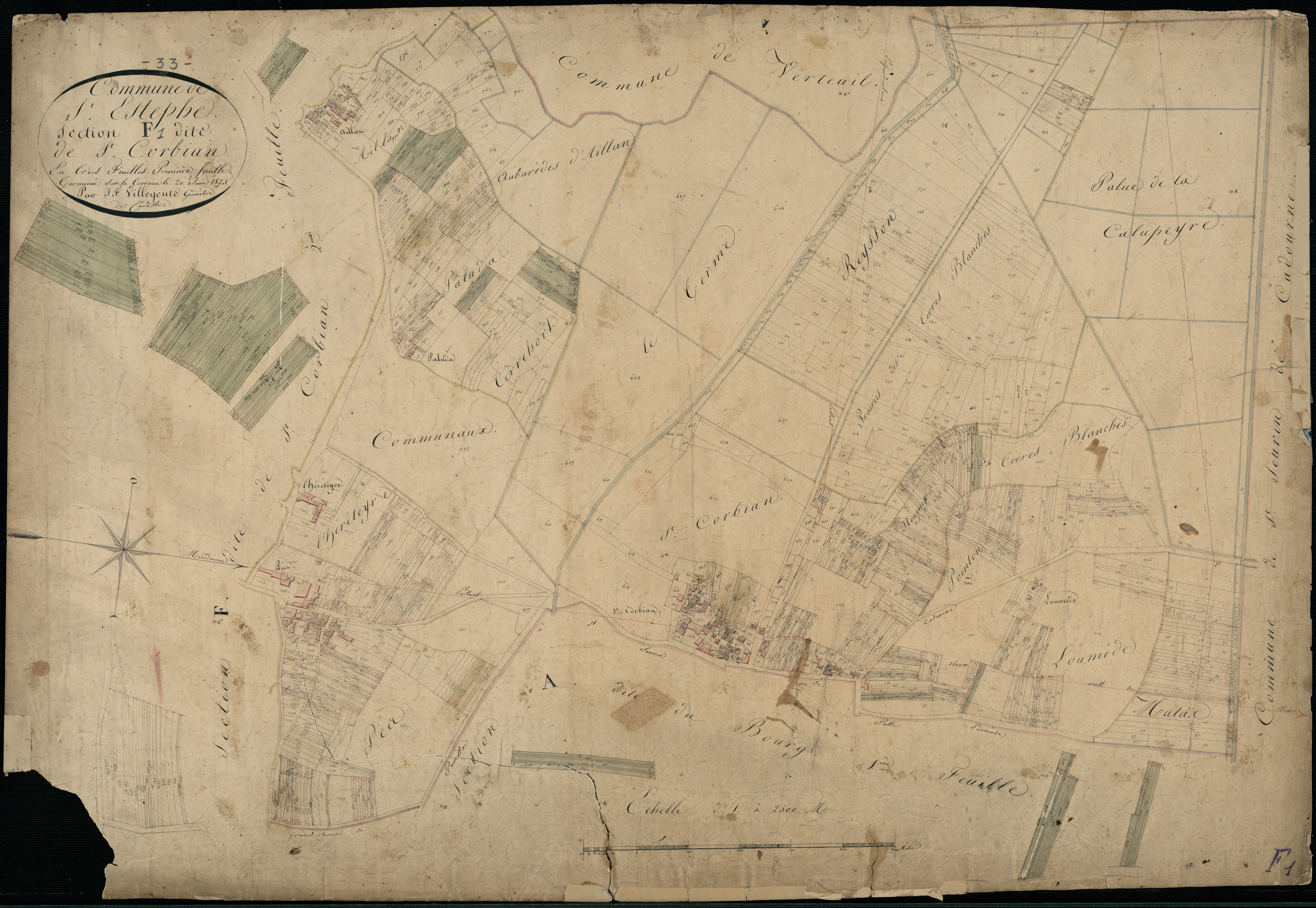 Saint-Estèphe - -Section F feuille 1 : Saint-Corbian