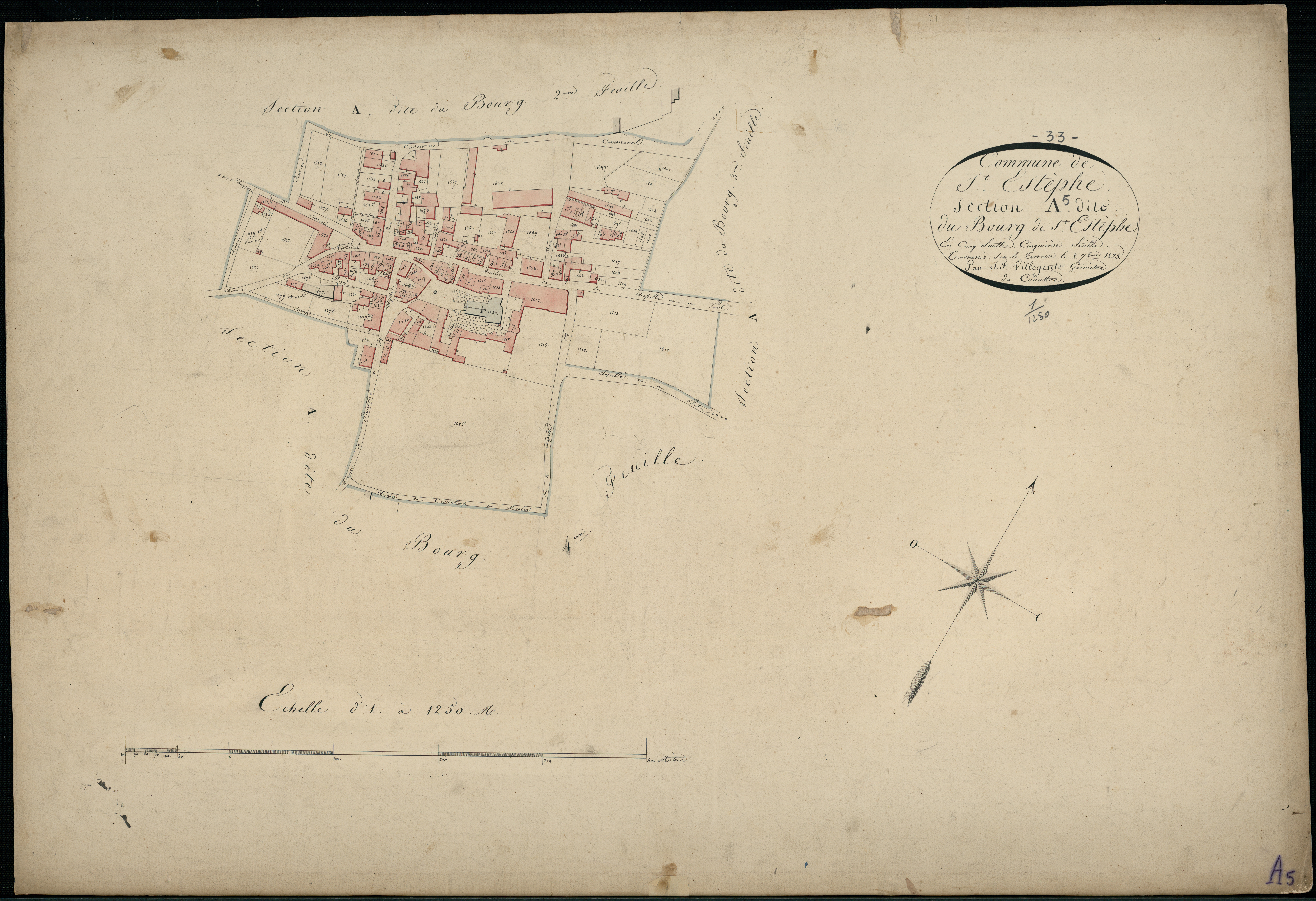 Saint-Estèphe - -Section A feuille 5 : Le Bourg