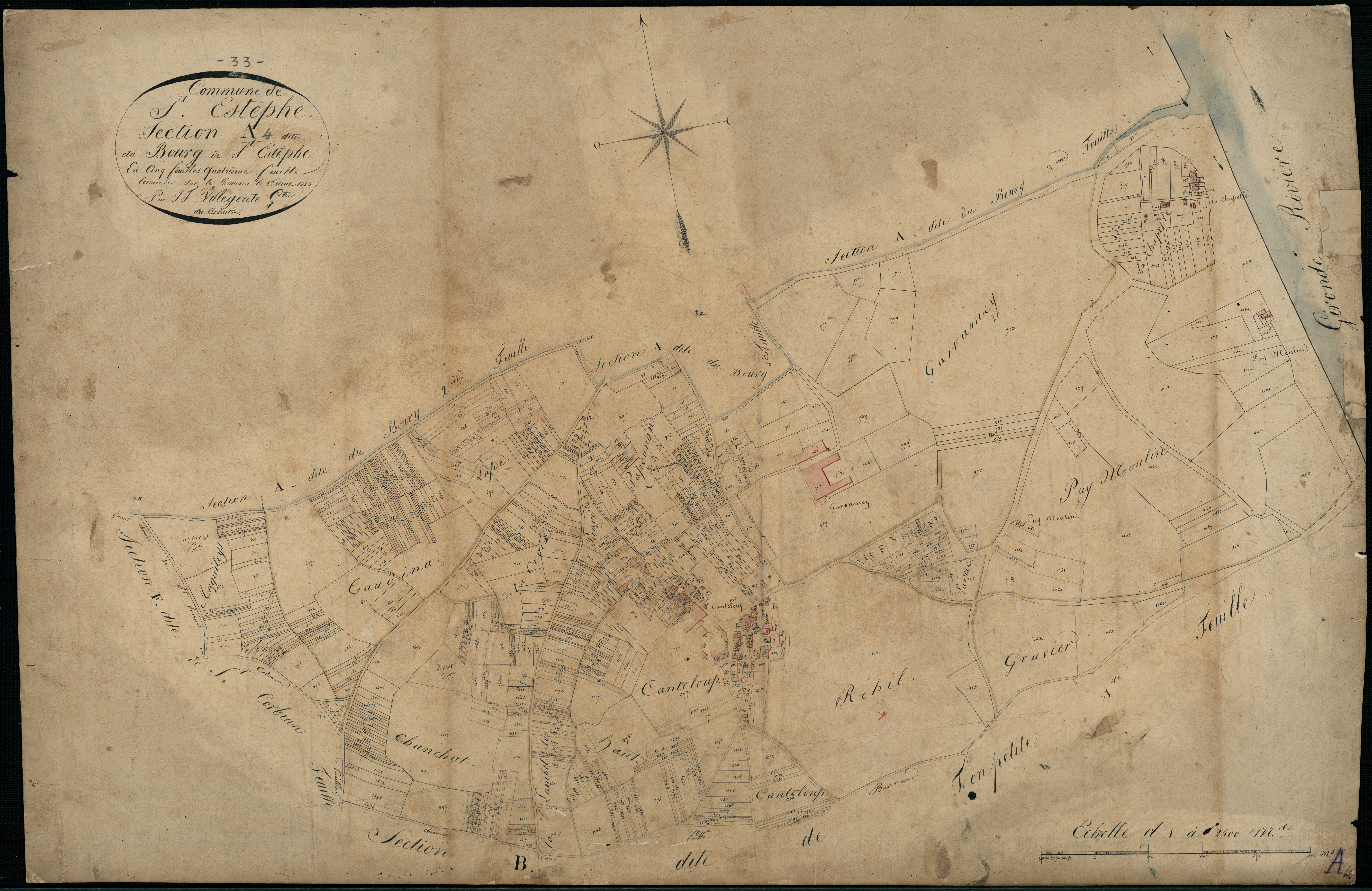 Saint-Estèphe - -Section A feuille 4 : Le Bourg