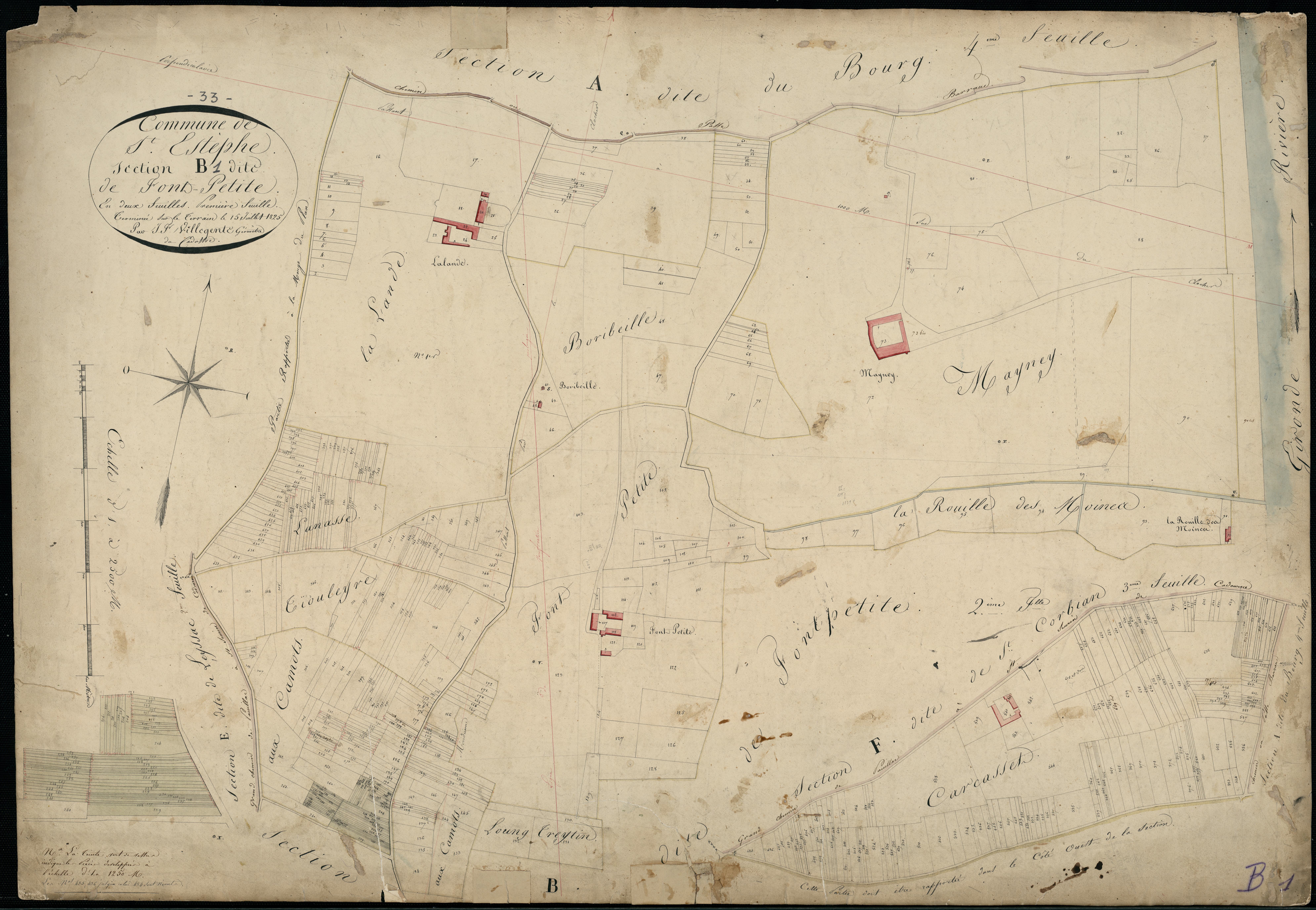 Saint-Estèphe - -Section B feuille 1 : Font-Petite
