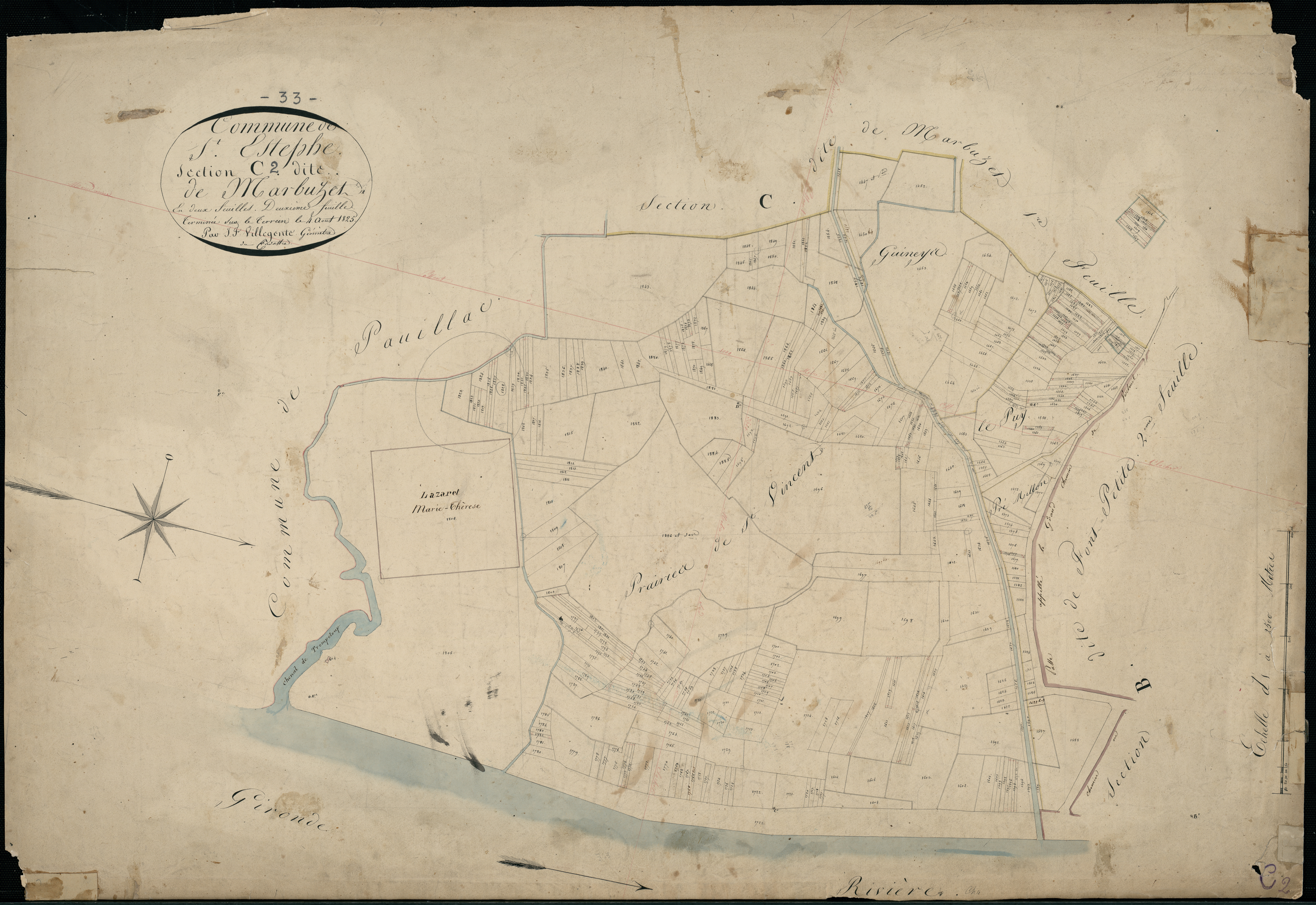 Saint-Estèphe - -Section C feuille 2 : Marbuzet