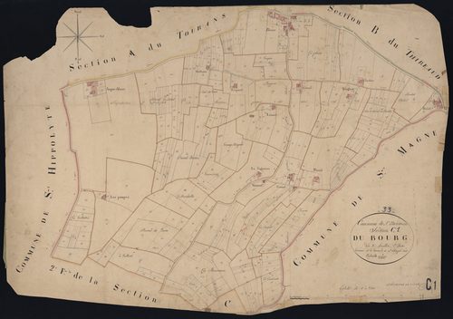 Saint-Étienne-de-Lisse - -Section C feuille 1 : Le Bourg