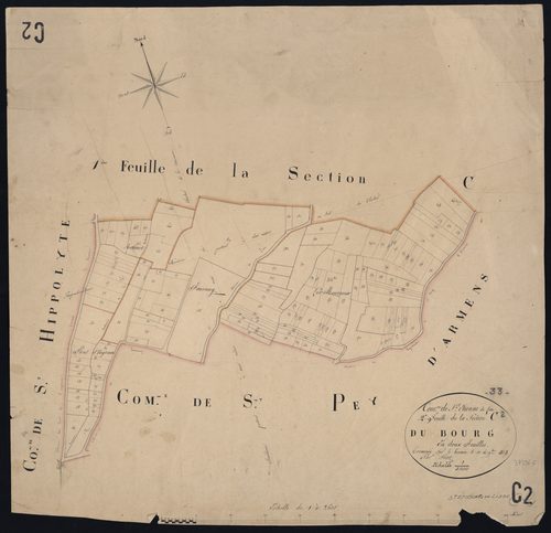Saint-Étienne-de-Lisse - -Section C feuille 2 : Le Bourg