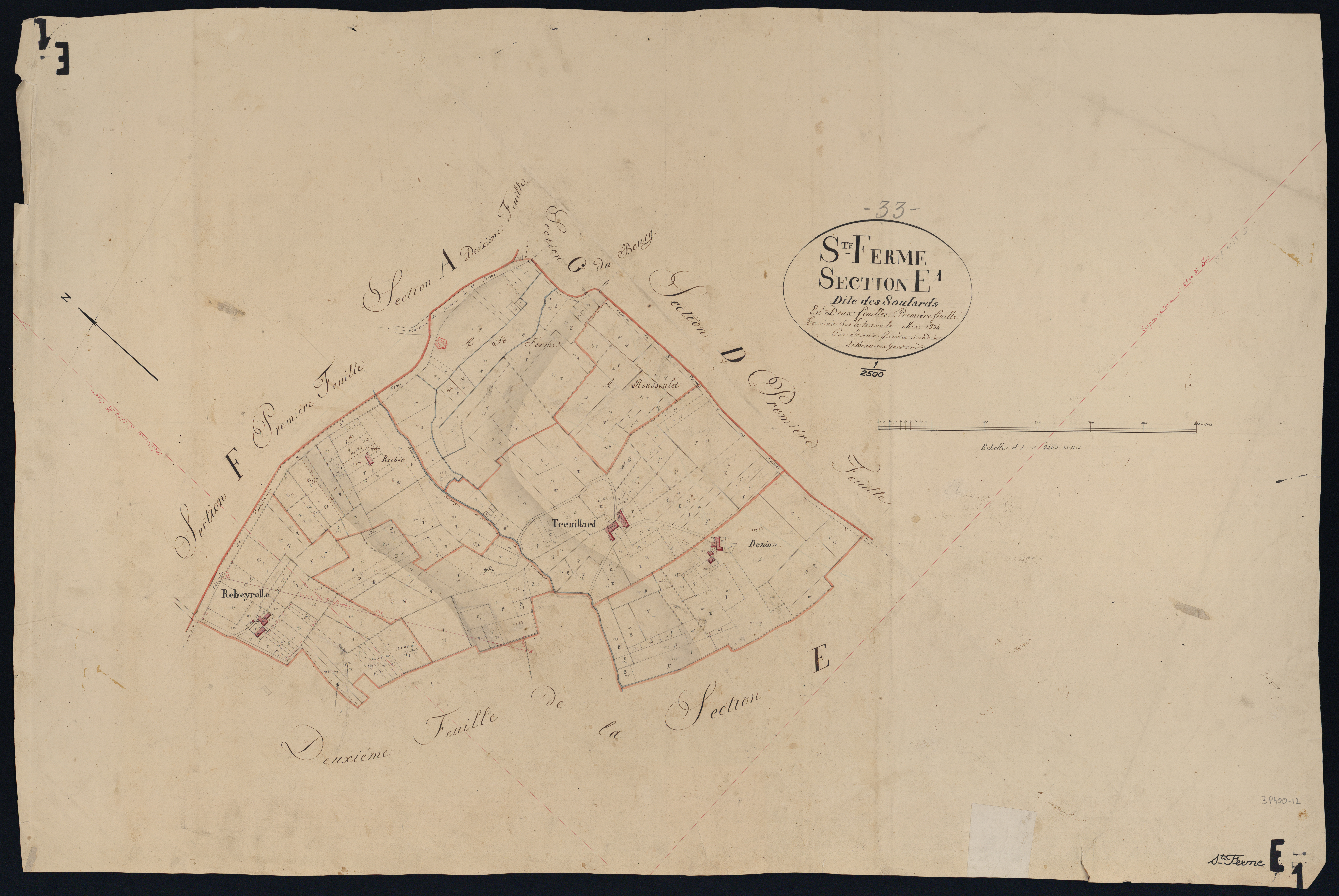 Saint-Ferme - -Section E feuille 1 : Les Soulards