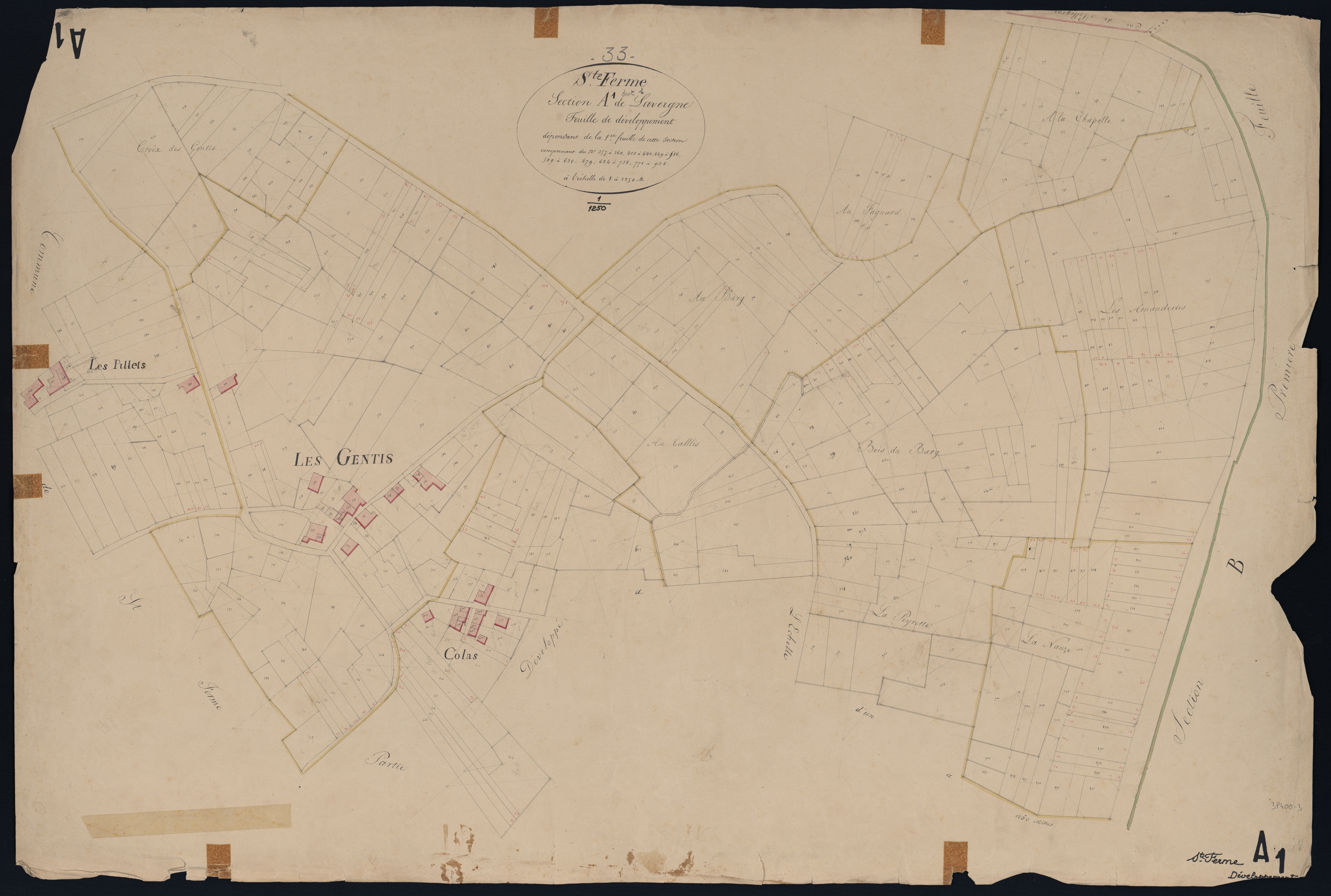Saint-Ferme - -Section A feuille 1 : Lavergne