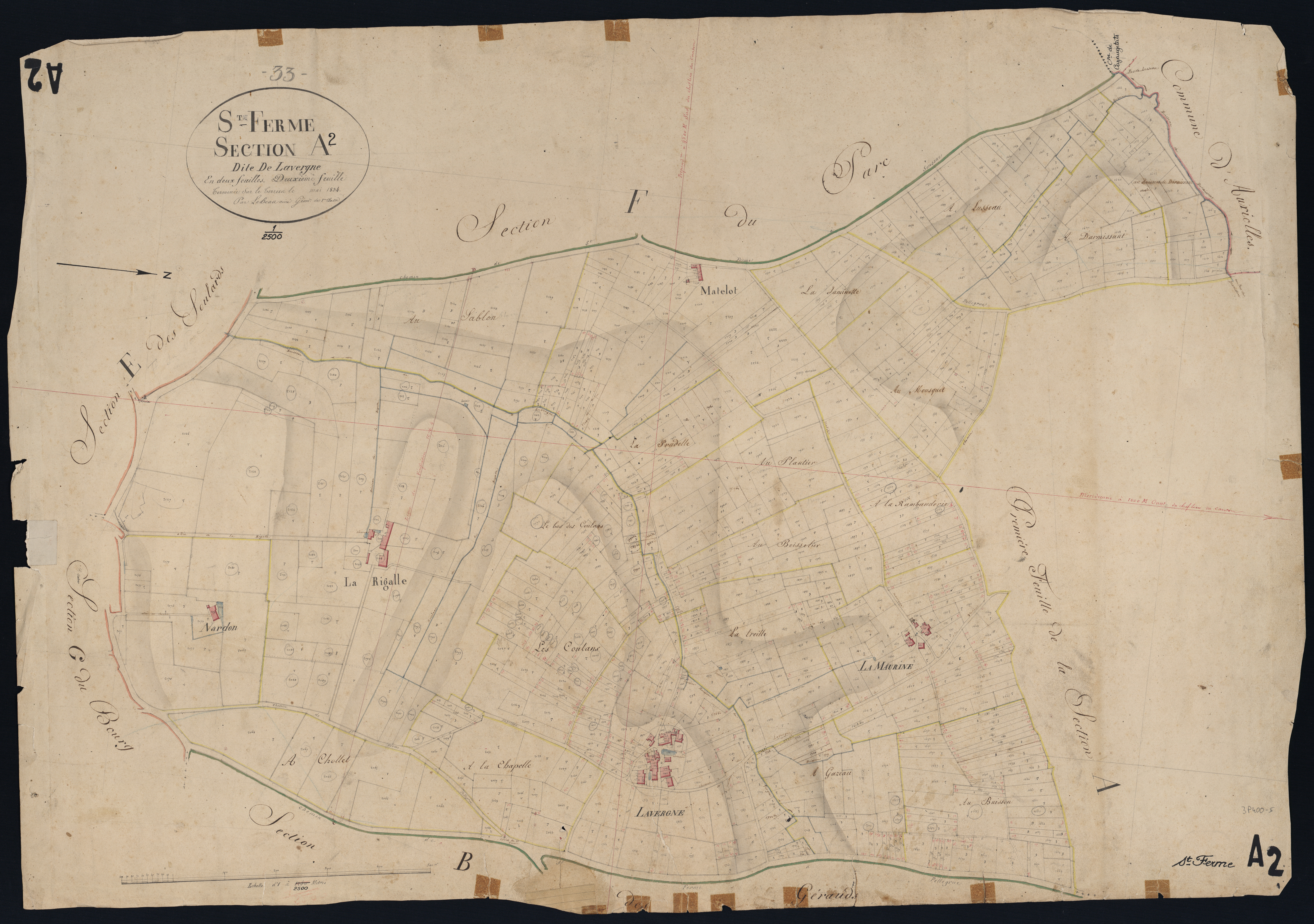 Saint-Ferme - -Section A feuille 2 : Lavergne