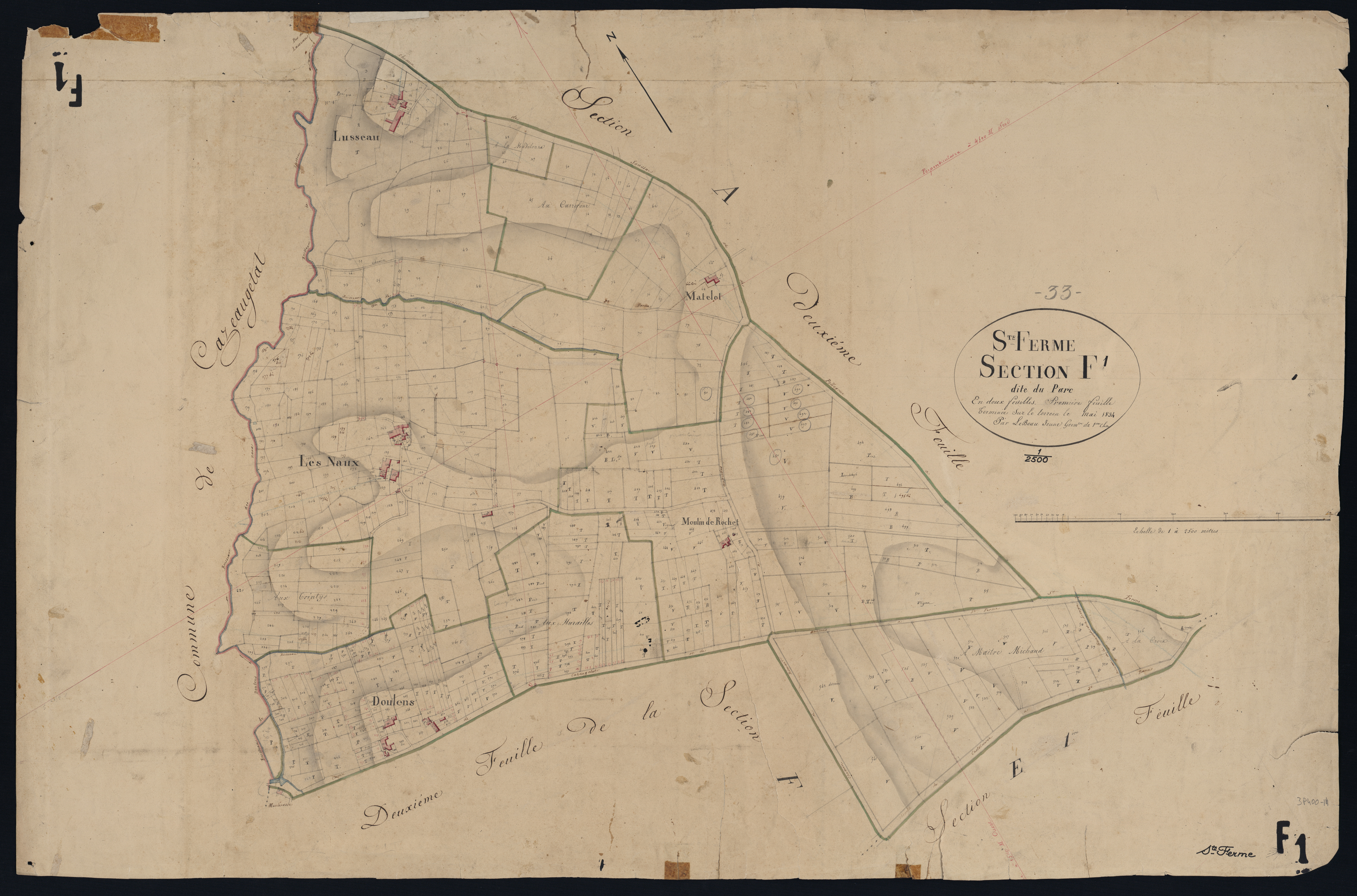Saint-Ferme - -Section F feuille 1 : Le Parc