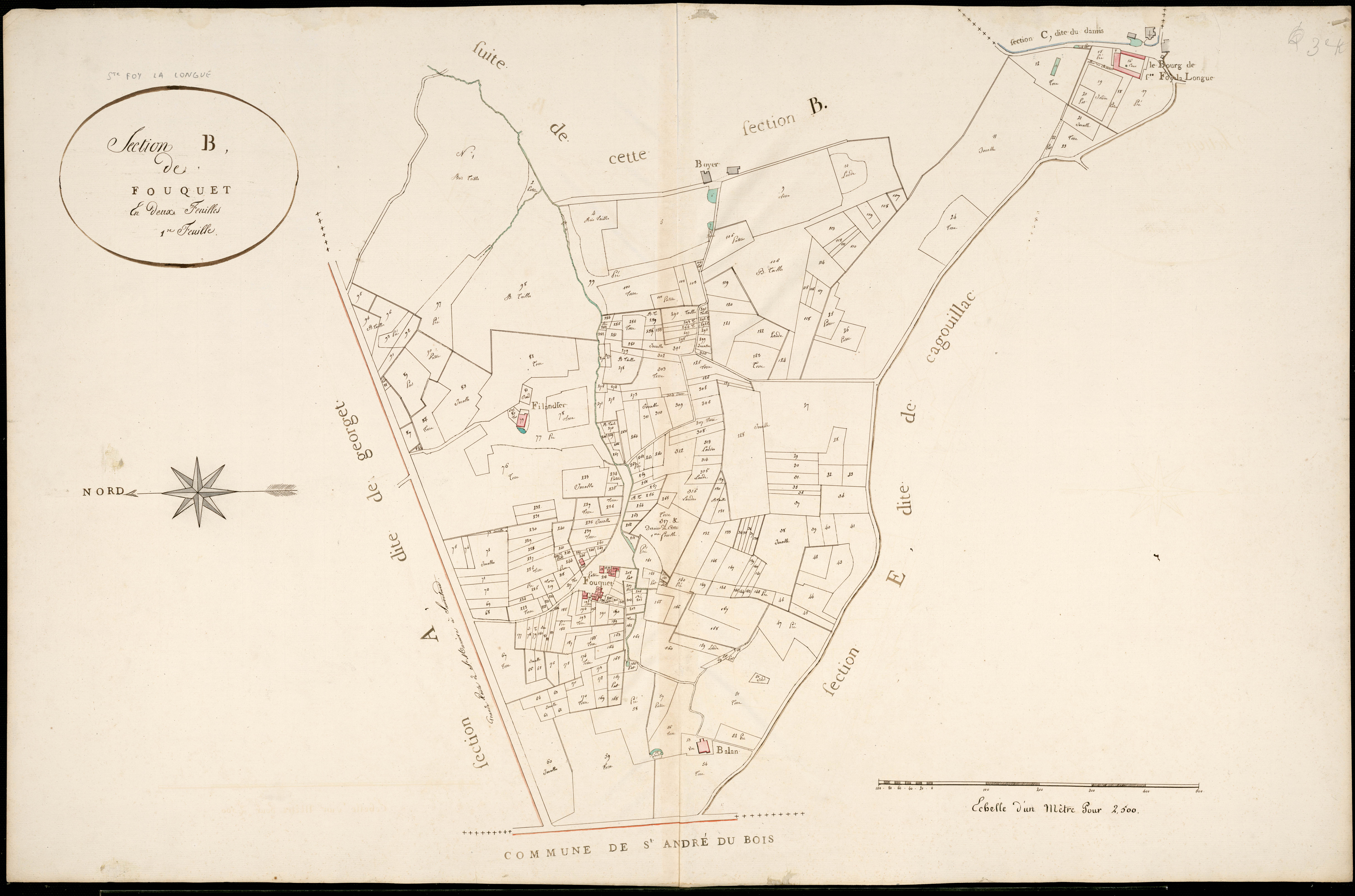 Sainte-Foy-la-Longue - -Section B feuille 1 : Fouquet