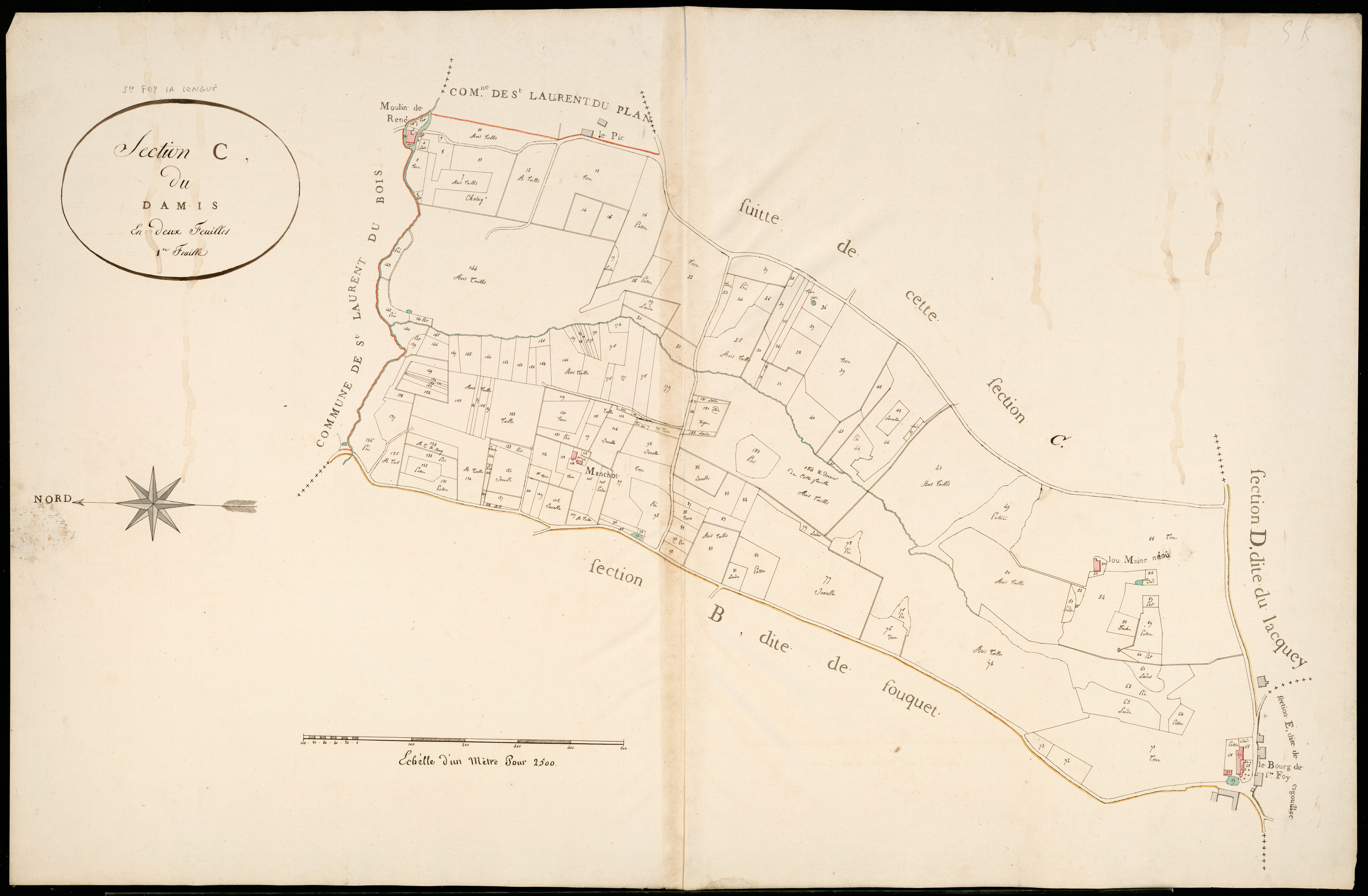 Sainte-Foy-la-Longue - -Section C feuille 1 : Le Damis