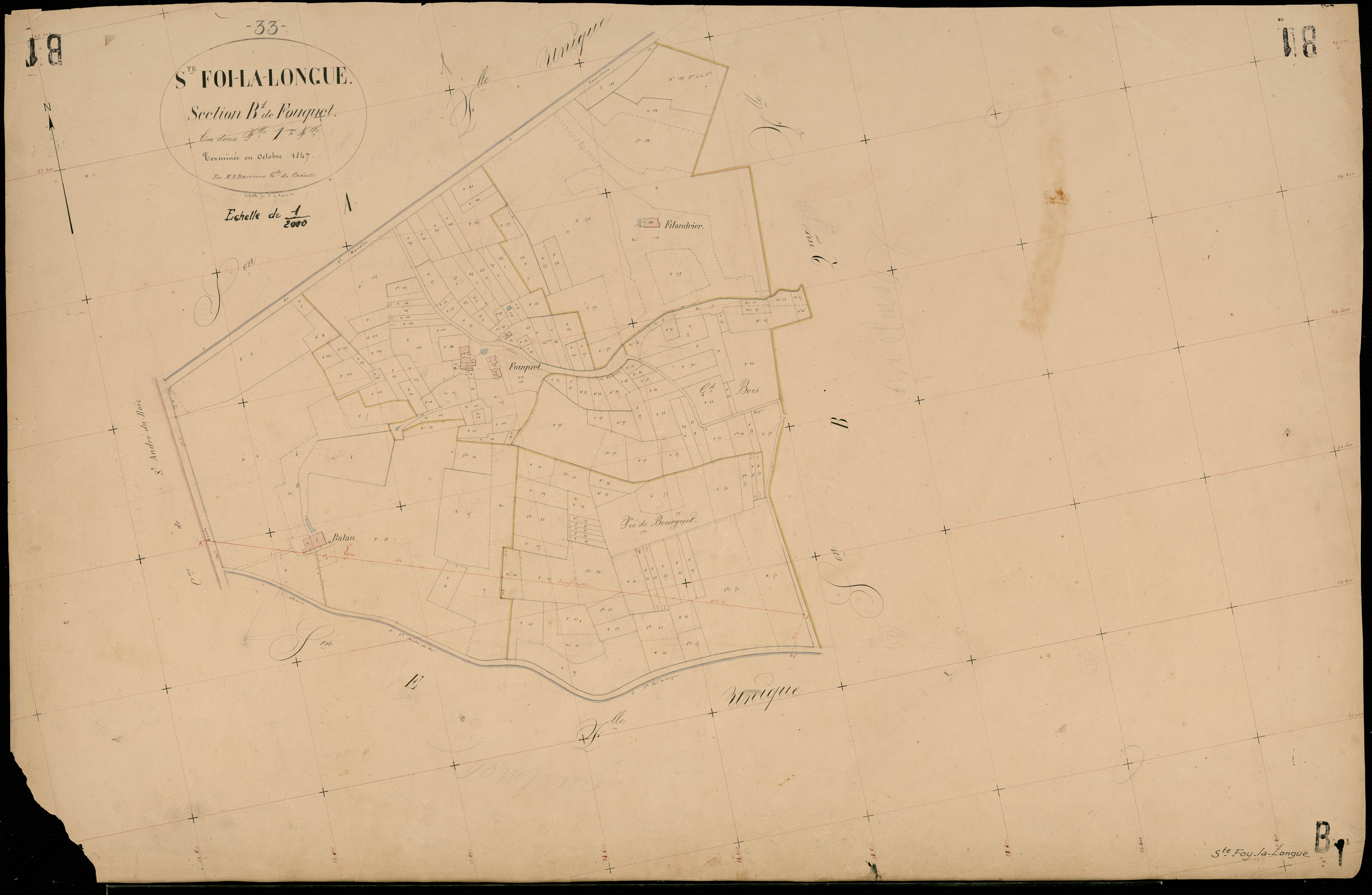 Sainte-Foy-la-Longue - -Section B feuille 1 : Fouquet