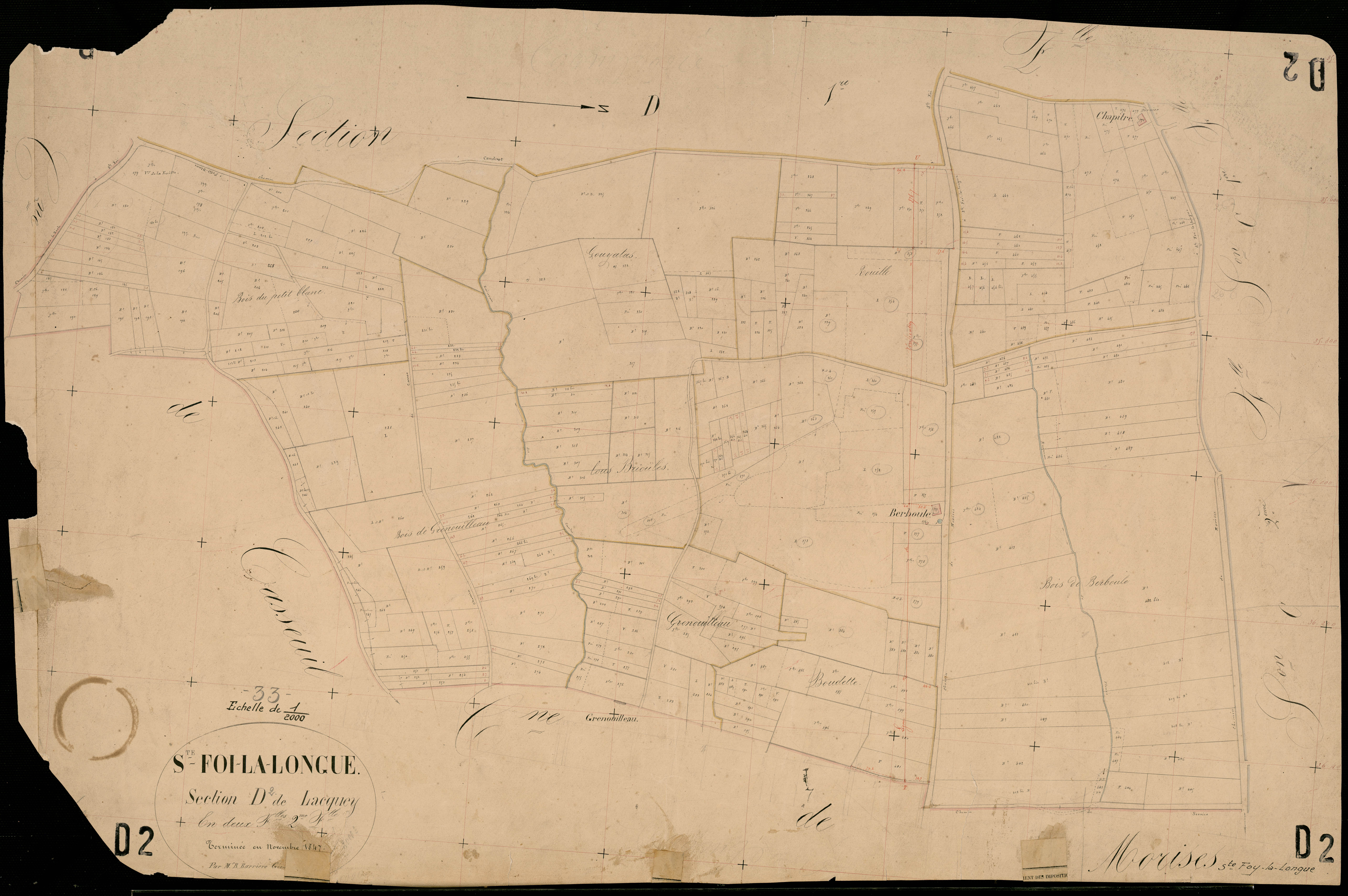 Sainte-Foy-la-Longue - -Section D feuille 2 : Le Laquey