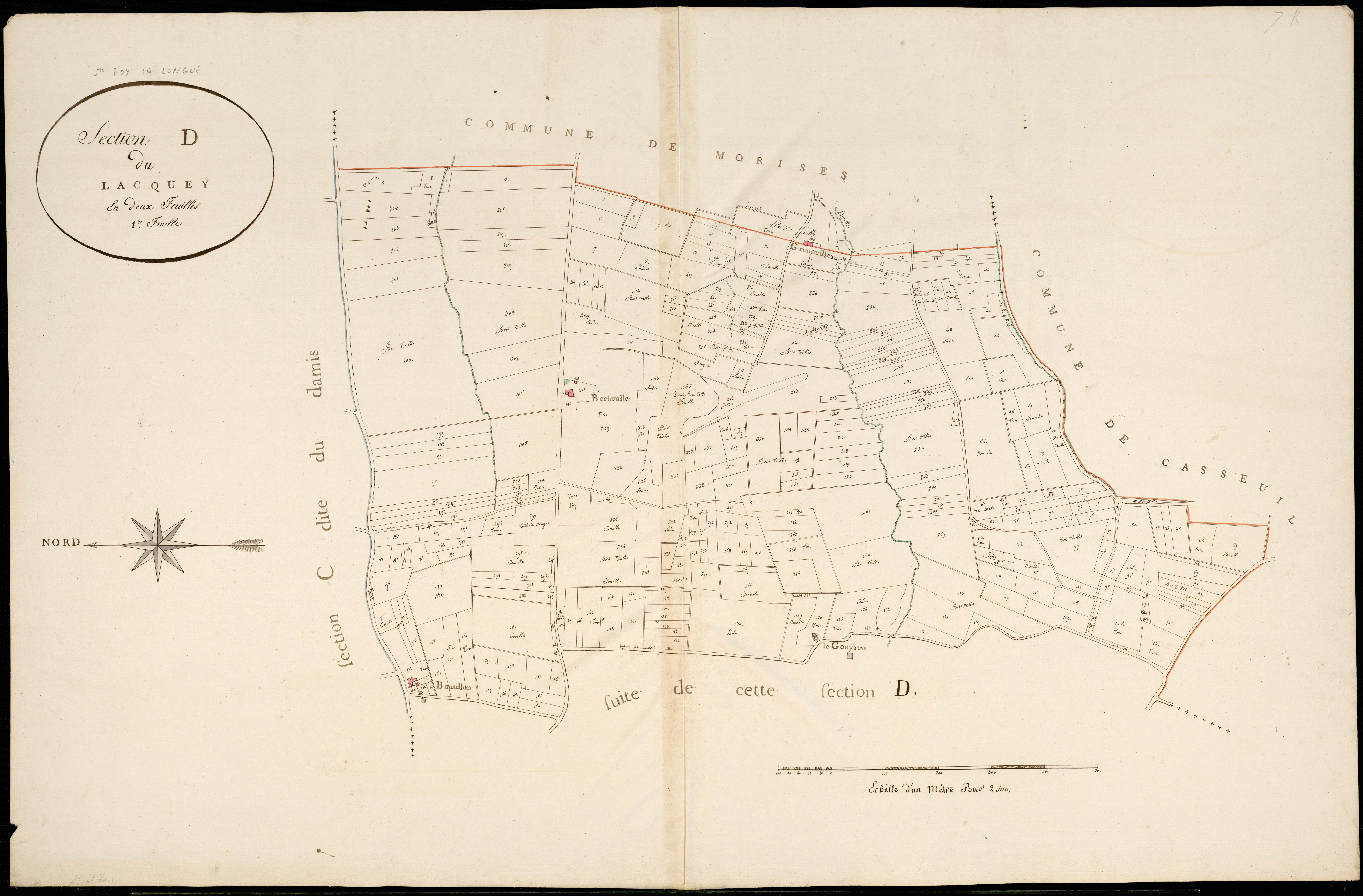 Sainte-Foy-la-Longue - -Section D feuille 1 : Le Lacquey