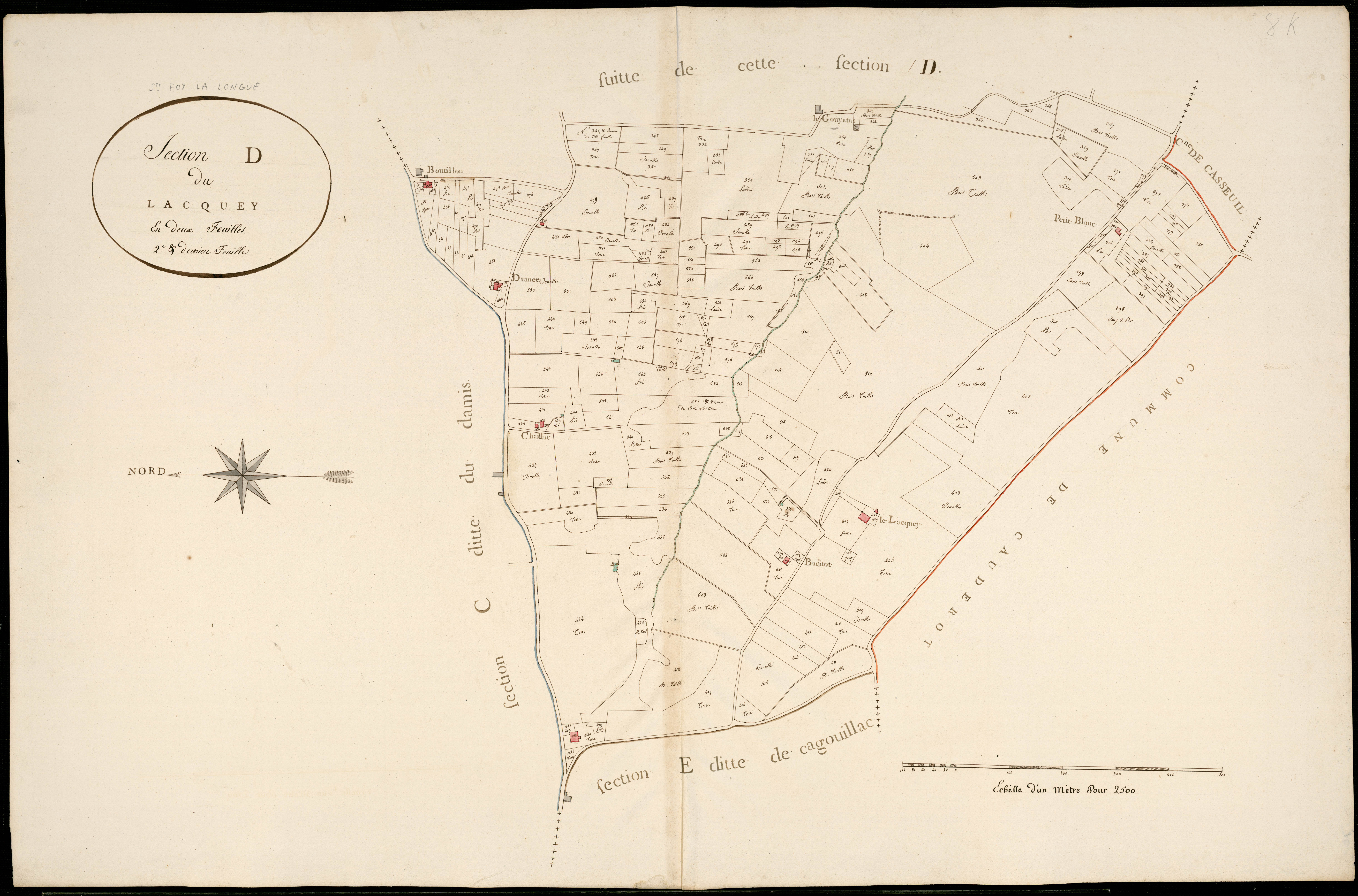 Sainte-Foy-la-Longue - -Section D feuille 2 : Le Lacquey