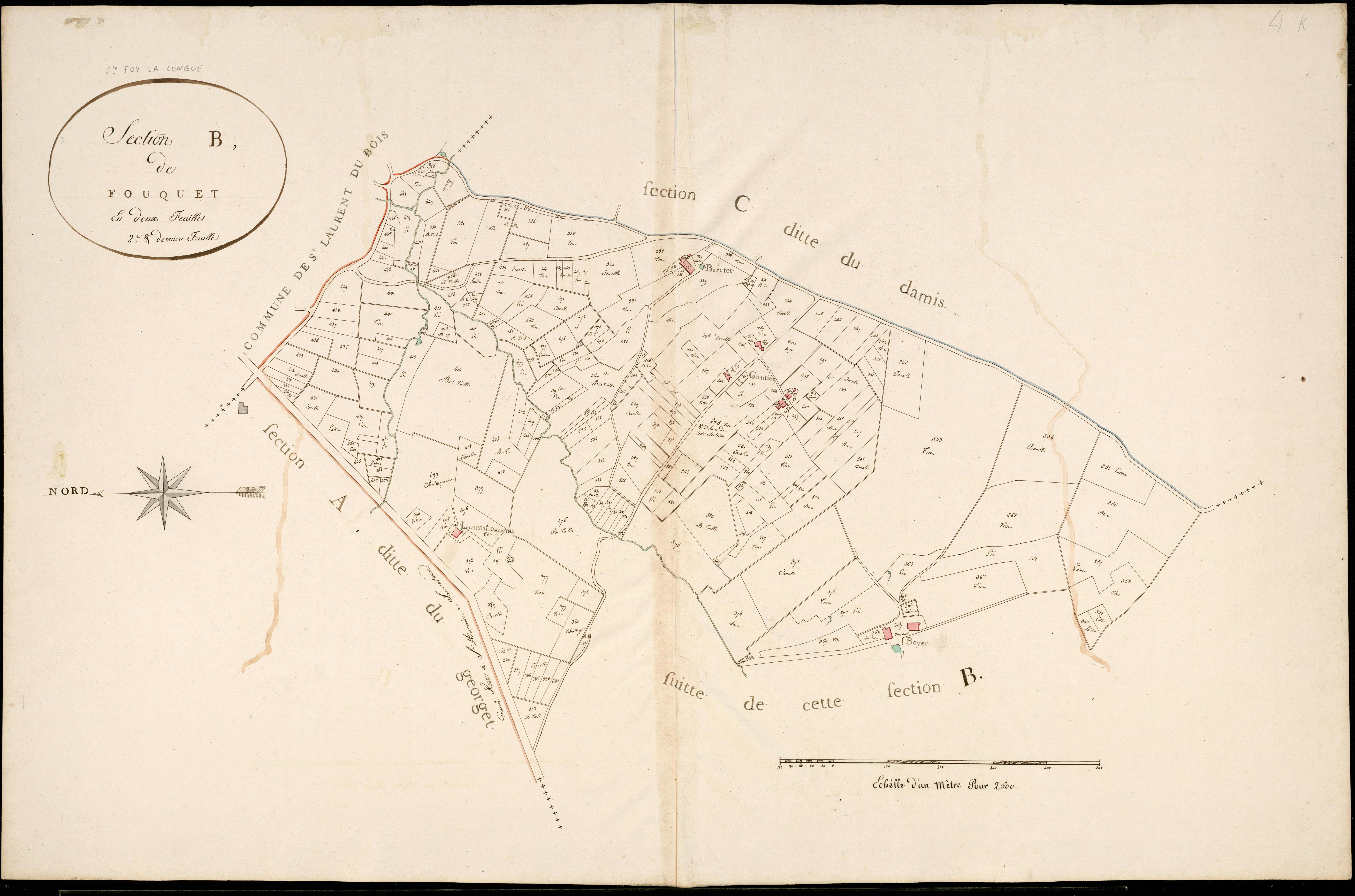 Sainte-Foy-la-Longue - -Section B feuille 2 : Fouquet