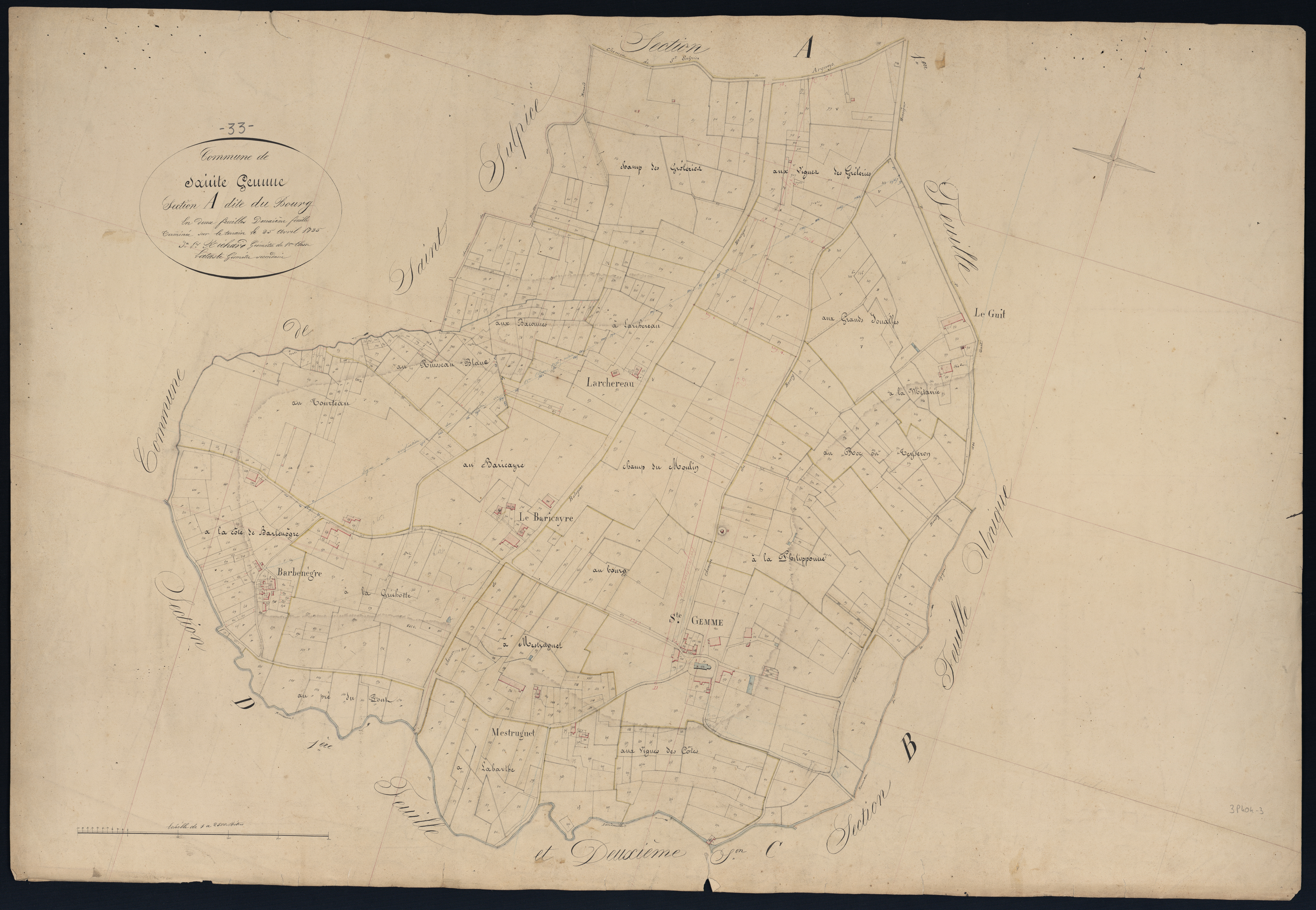 Sainte-Gemme - -Section A feuille 2 : Le Bourg