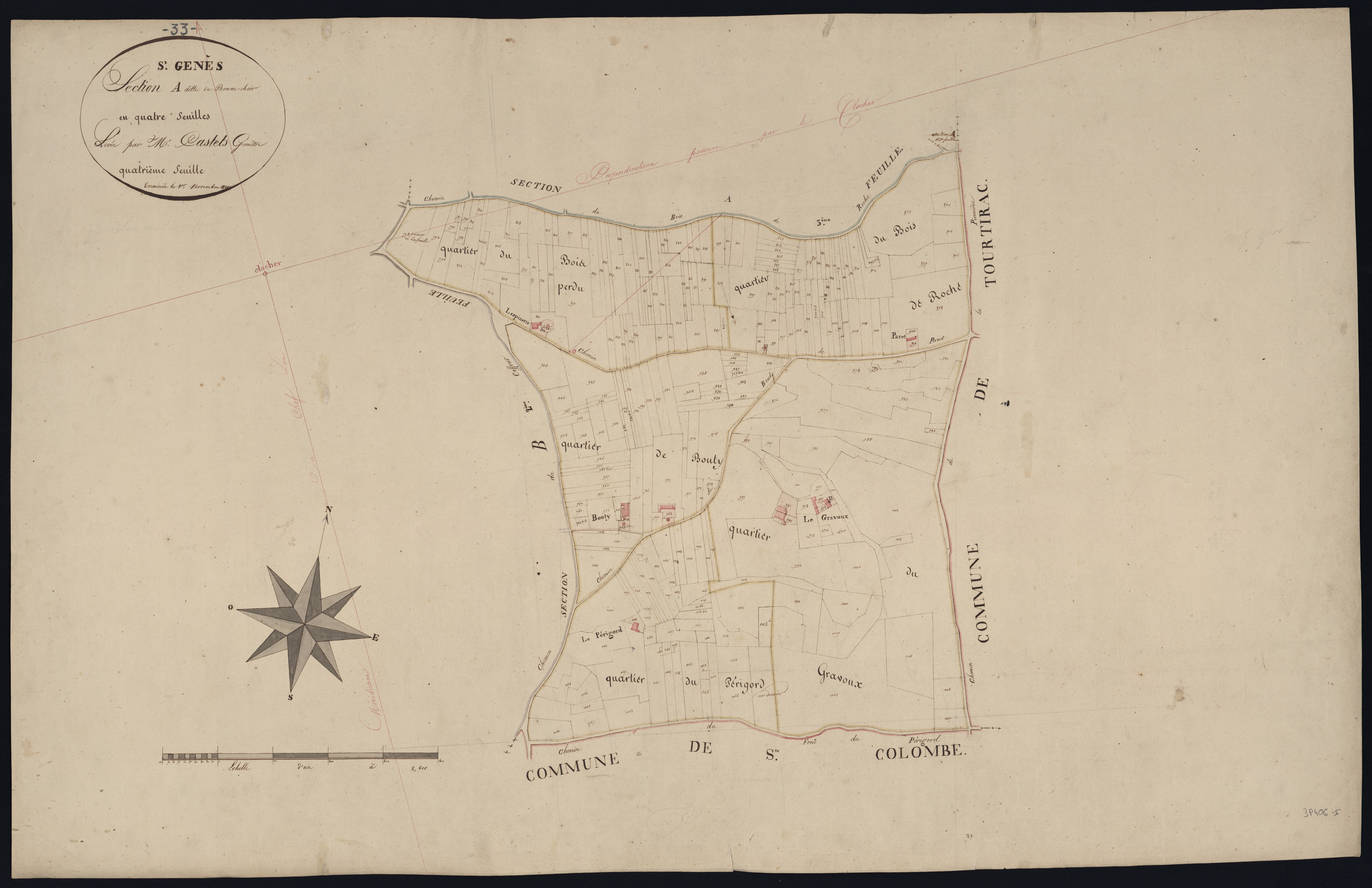 Saint-Genès-de-Castillon - -Section A feuille 4 : Bonne-Chair