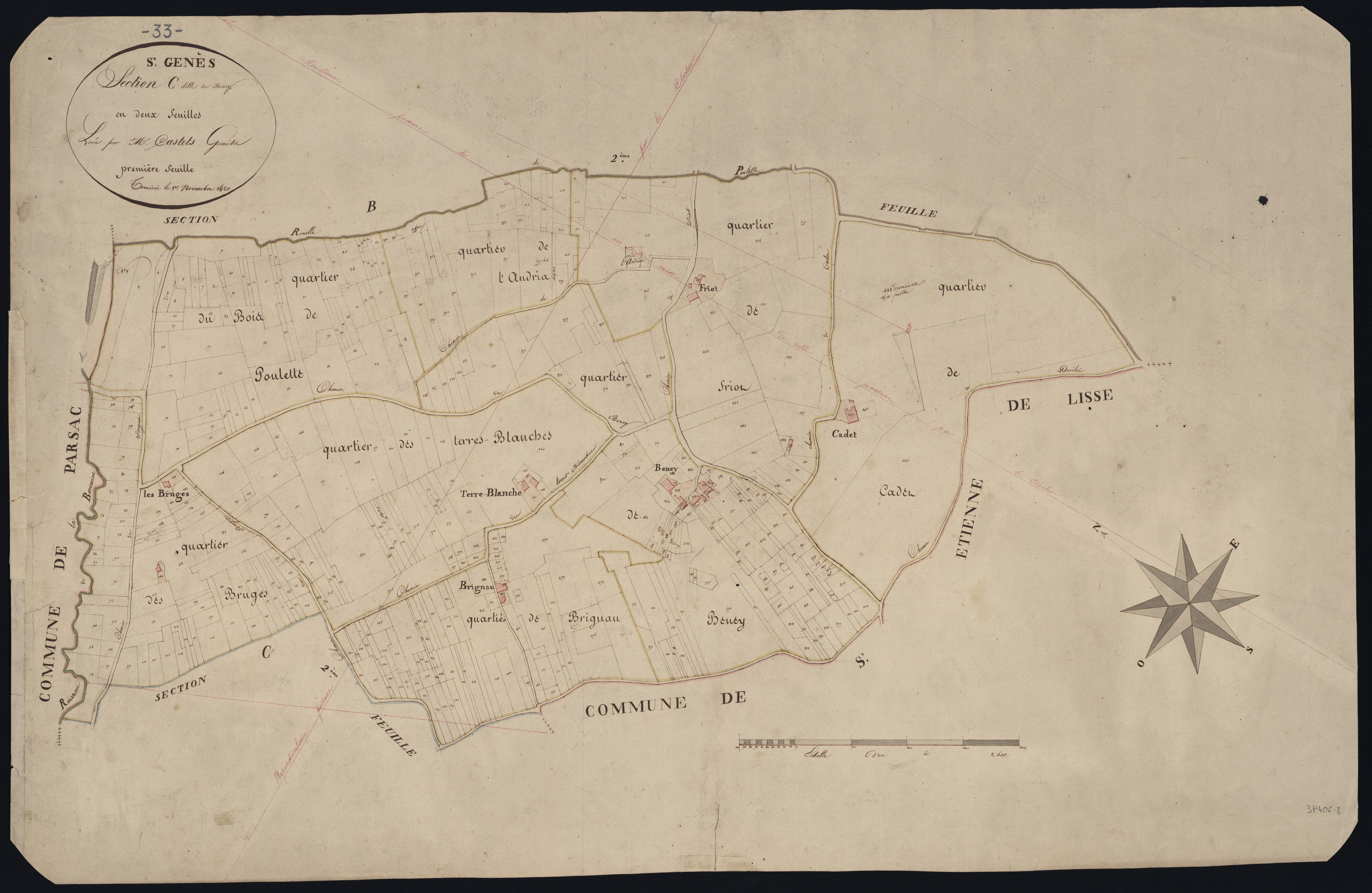 Saint-Genès-de-Castillon - -Section C feuille 1 : Beney