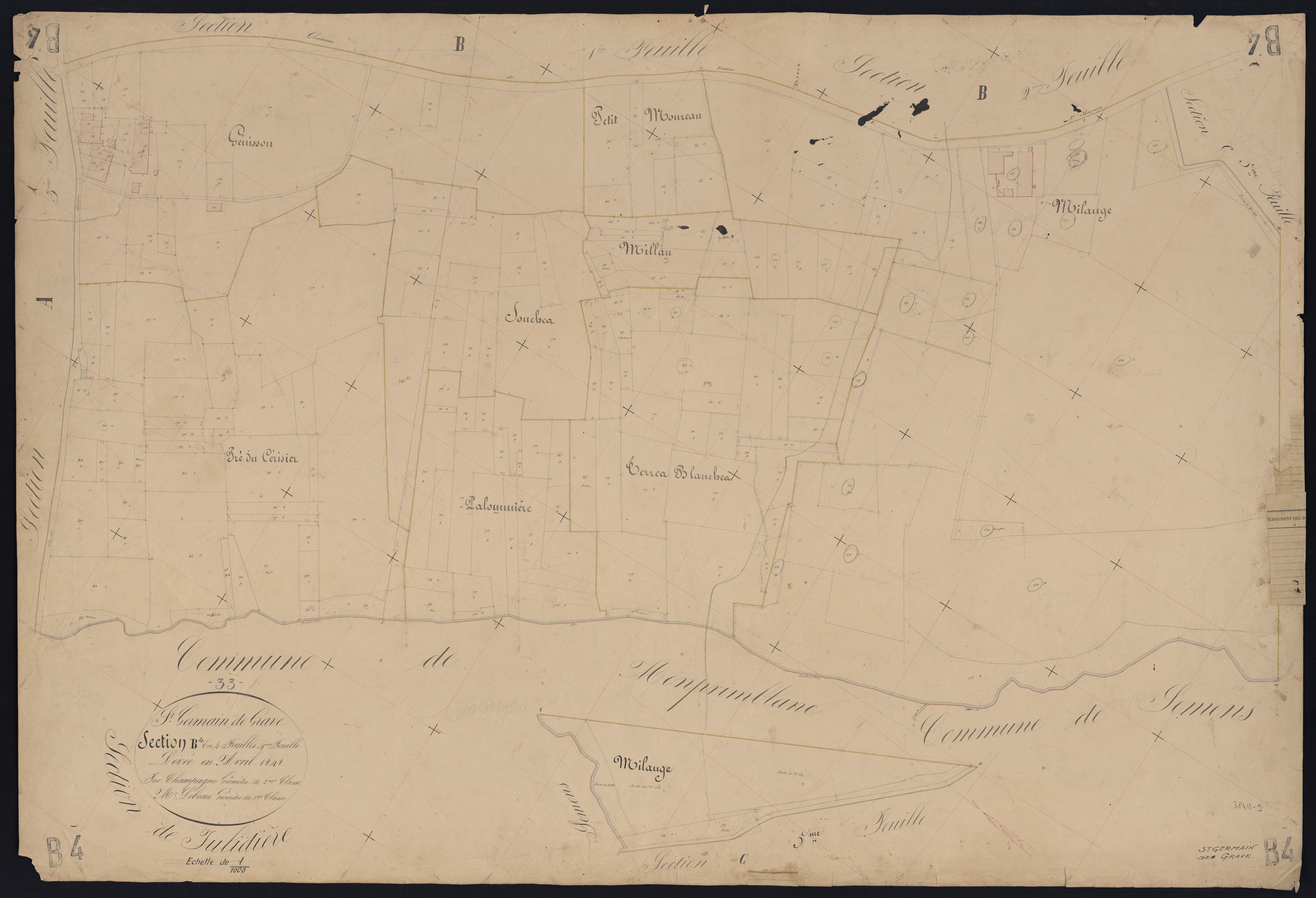 Saint-Germain-de-Grave - -Section B feuille 4 : Julidière
