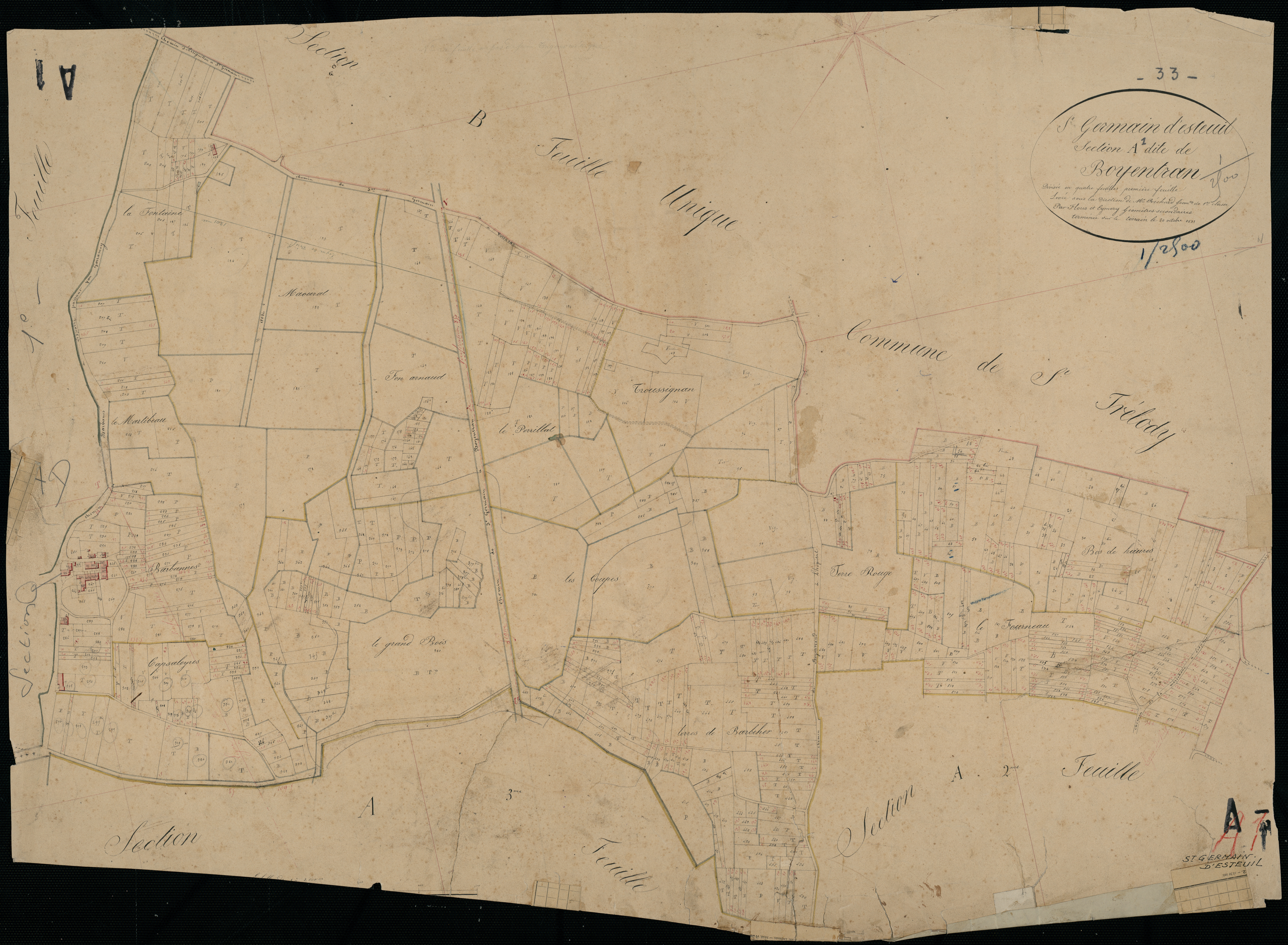Saint-Germain-d'Esteuil - -Section A feuille 1 : Boyentran