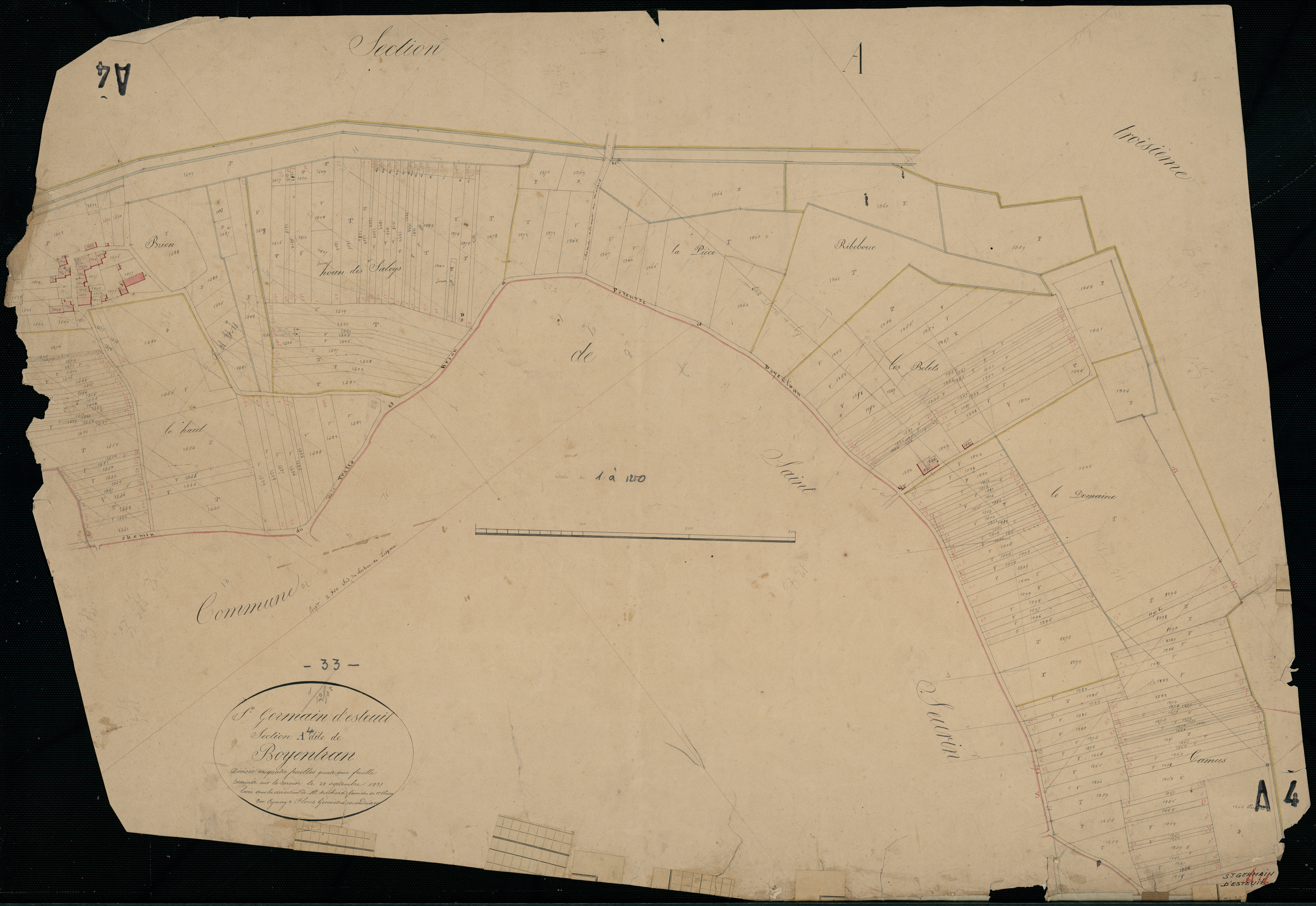 Saint-Germain-d'Esteuil - -Section A feuille 4 : Boyentran