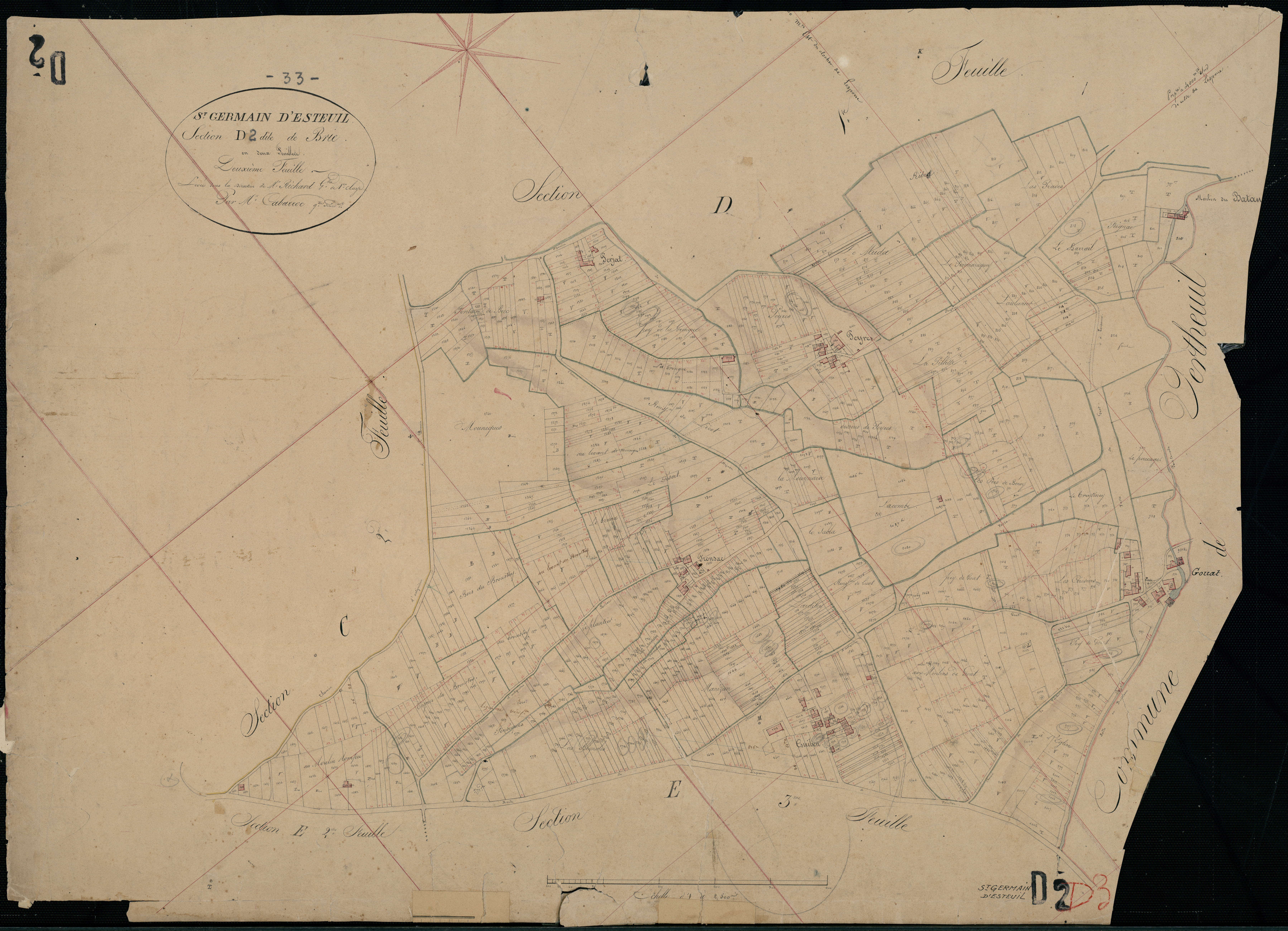 Saint-Germain-d'Esteuil - -Section D feuille 2 : Brie