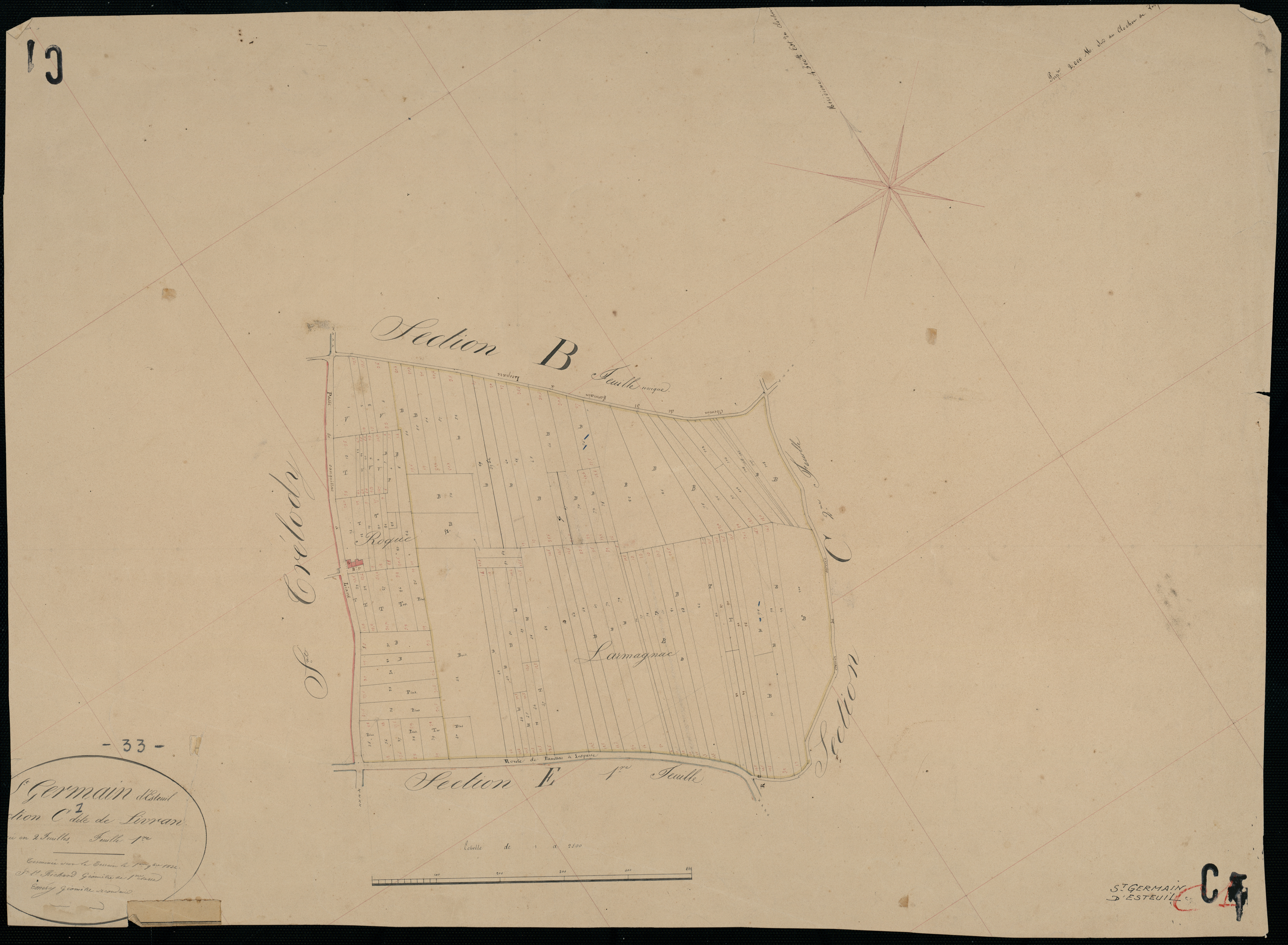 Saint-Germain-d'Esteuil - -Section C feuille 1 : Livran