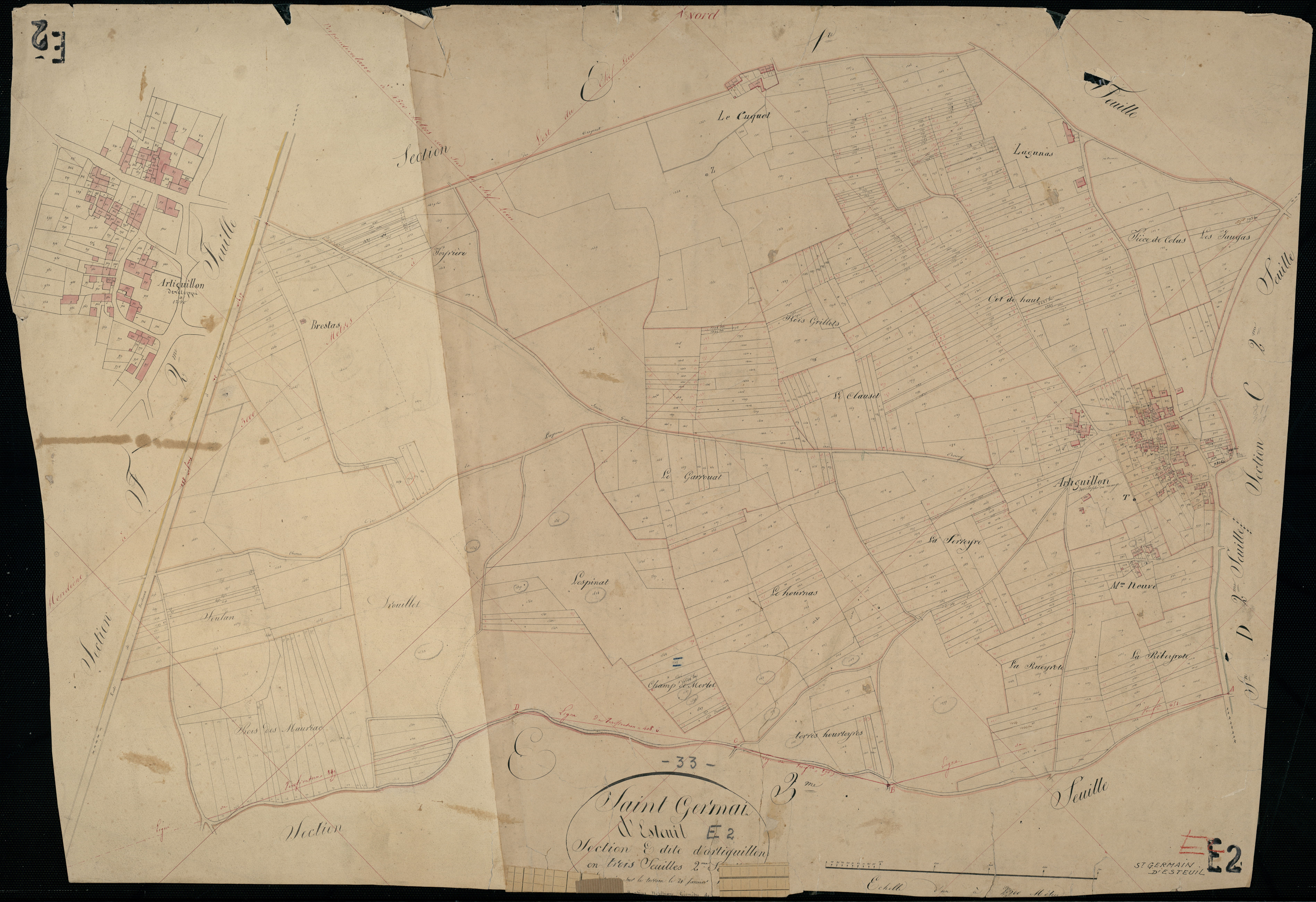 Saint-Germain-d'Esteuil - -Section E feuille 2 : Artiguillon