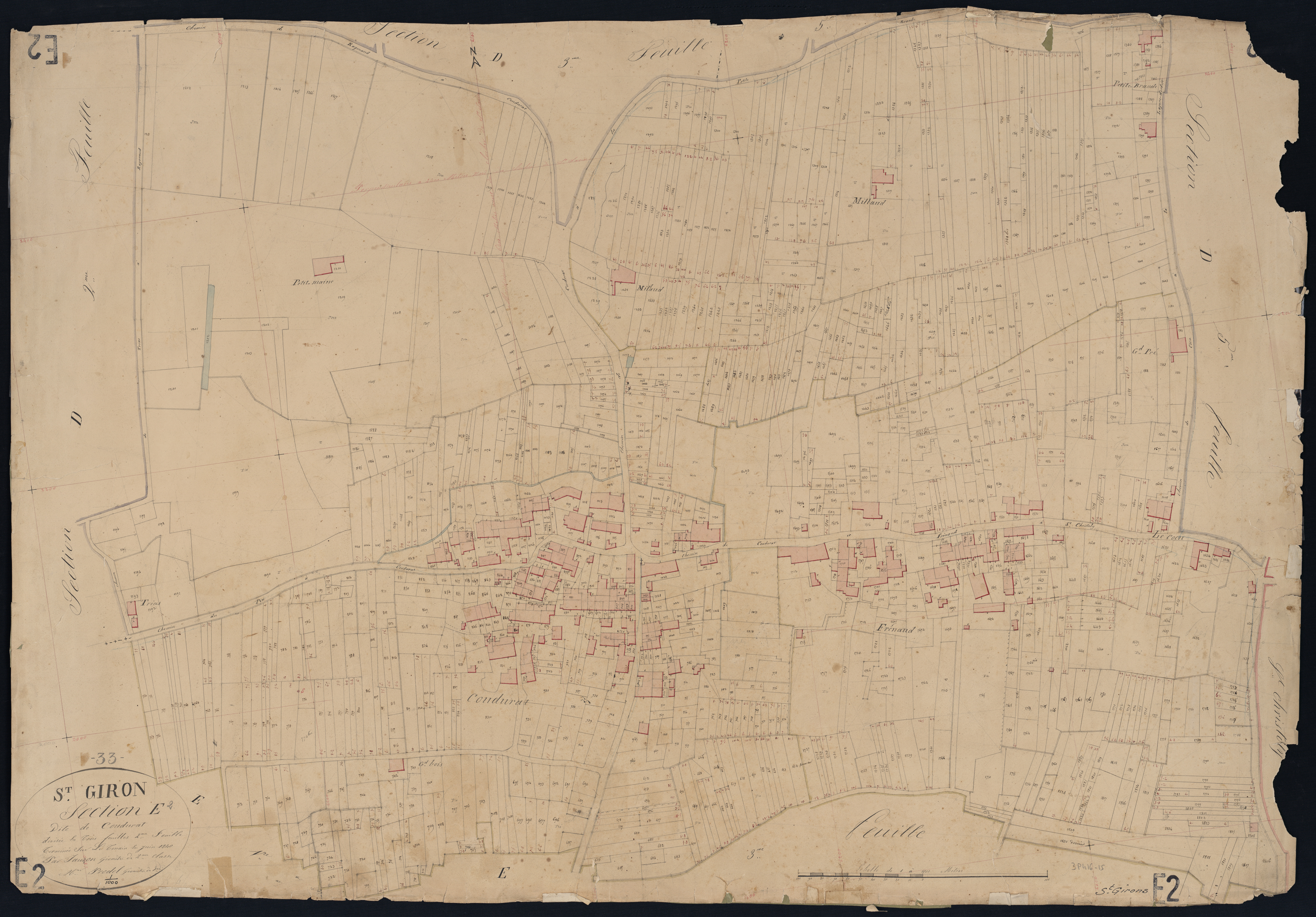 Saint-Girons-d'Aiguevives - -Section E feuille 2 : Condurat
