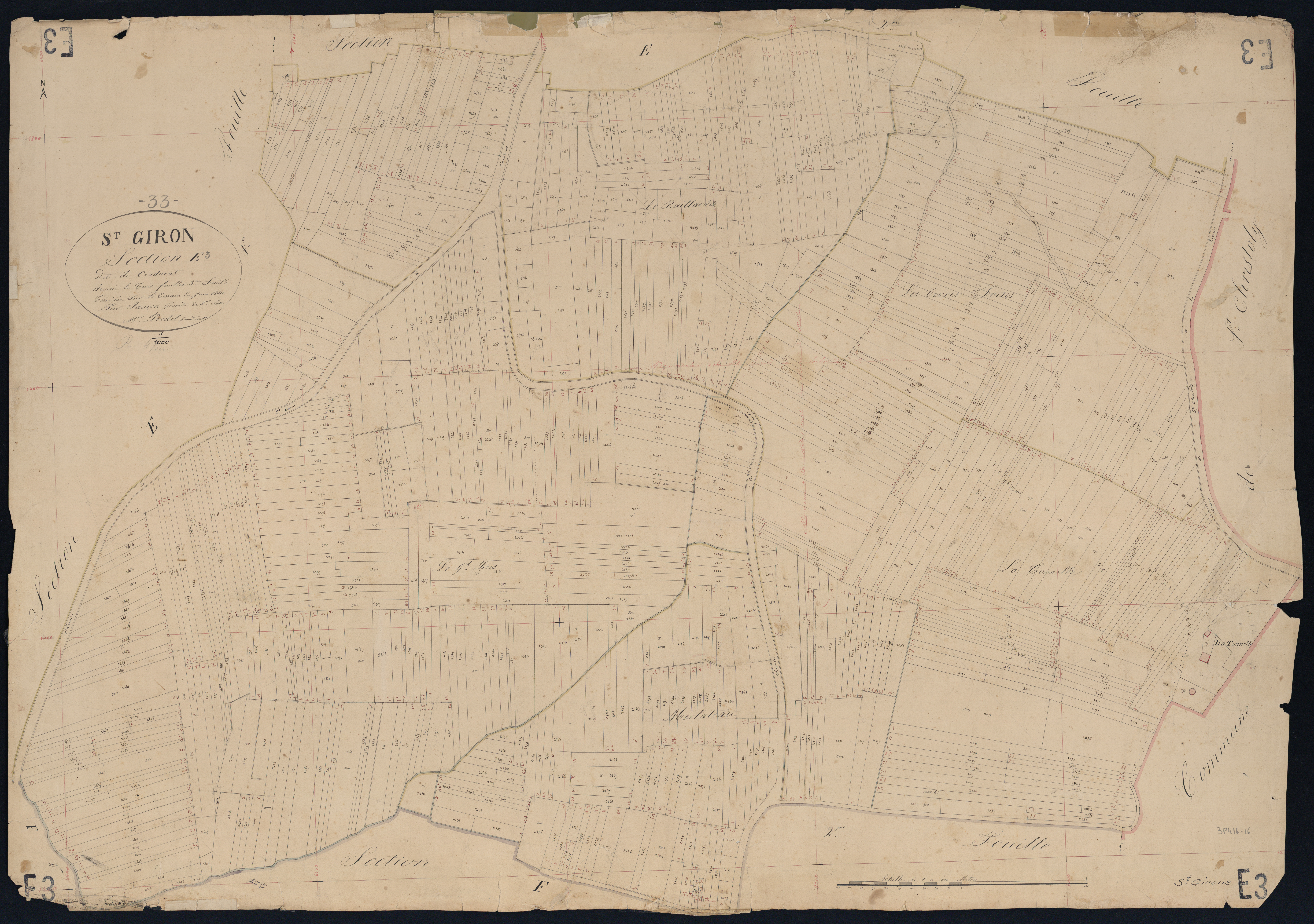 Saint-Girons-d'Aiguevives - -Section E feuille 3 : Condurat