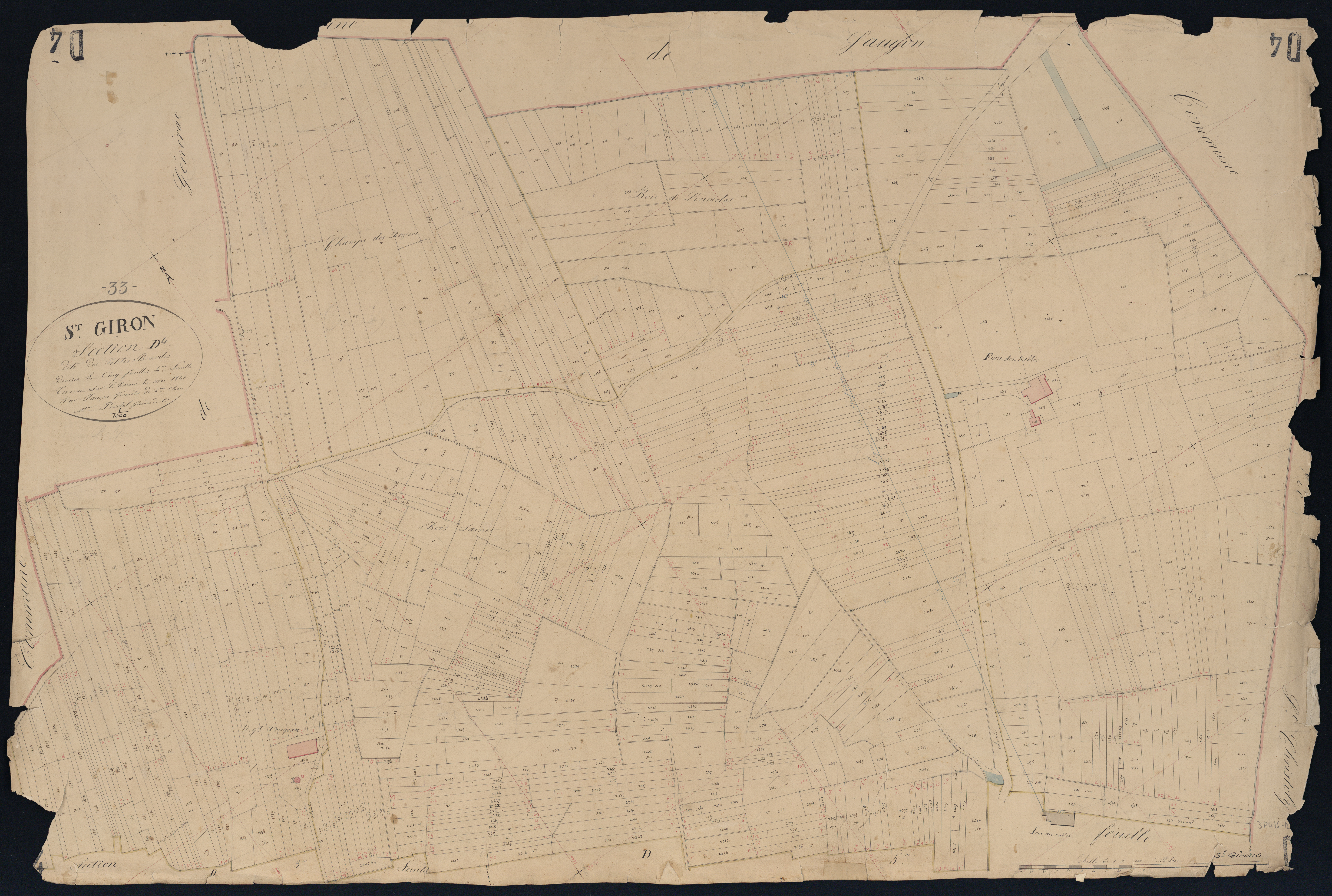 Saint-Girons-d'Aiguevives - -Section D feuille 4 : Les Petites-Brandes