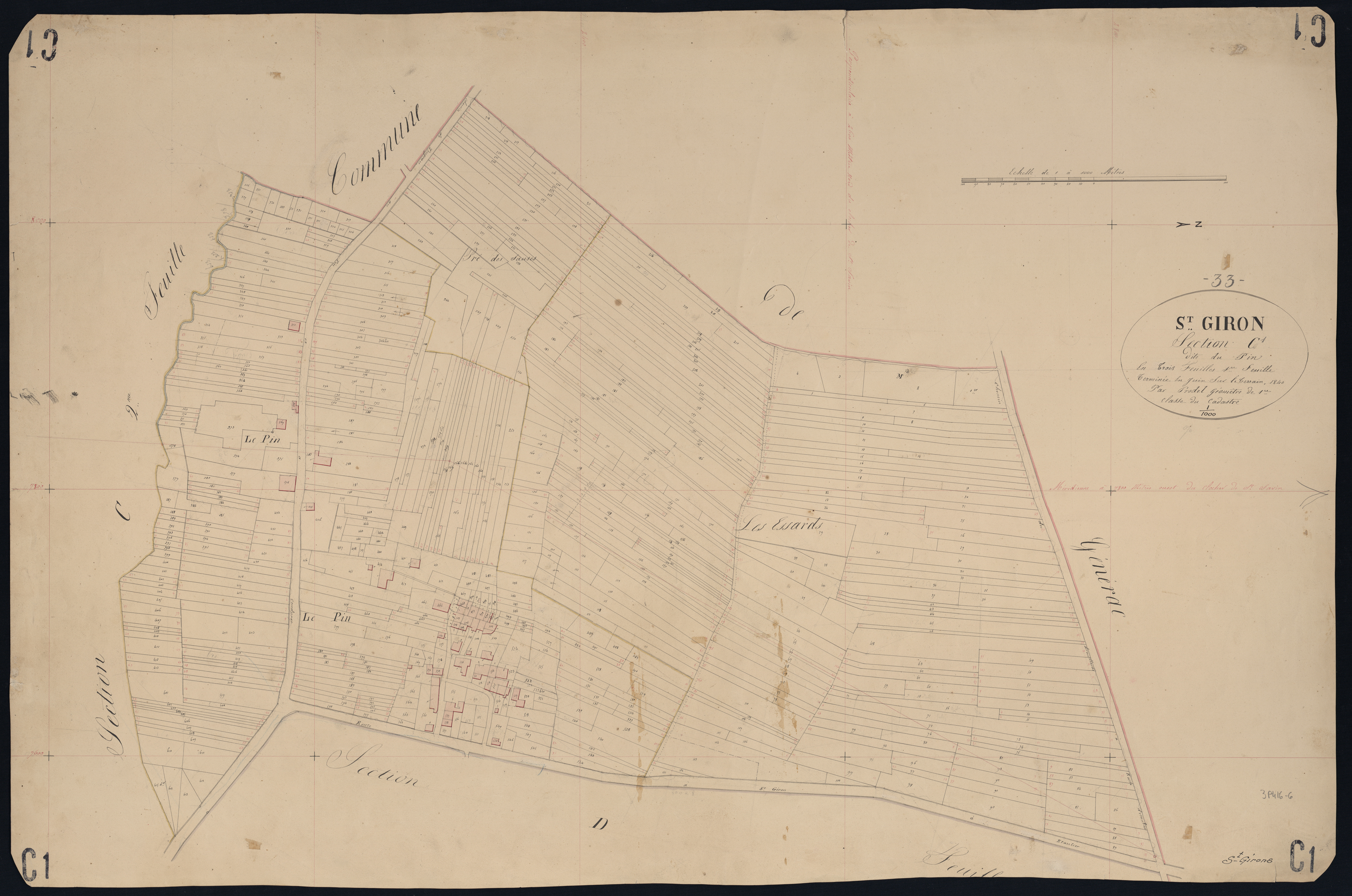 Saint-Girons-d'Aiguevives - -Section C feuille 1 : Le Pin