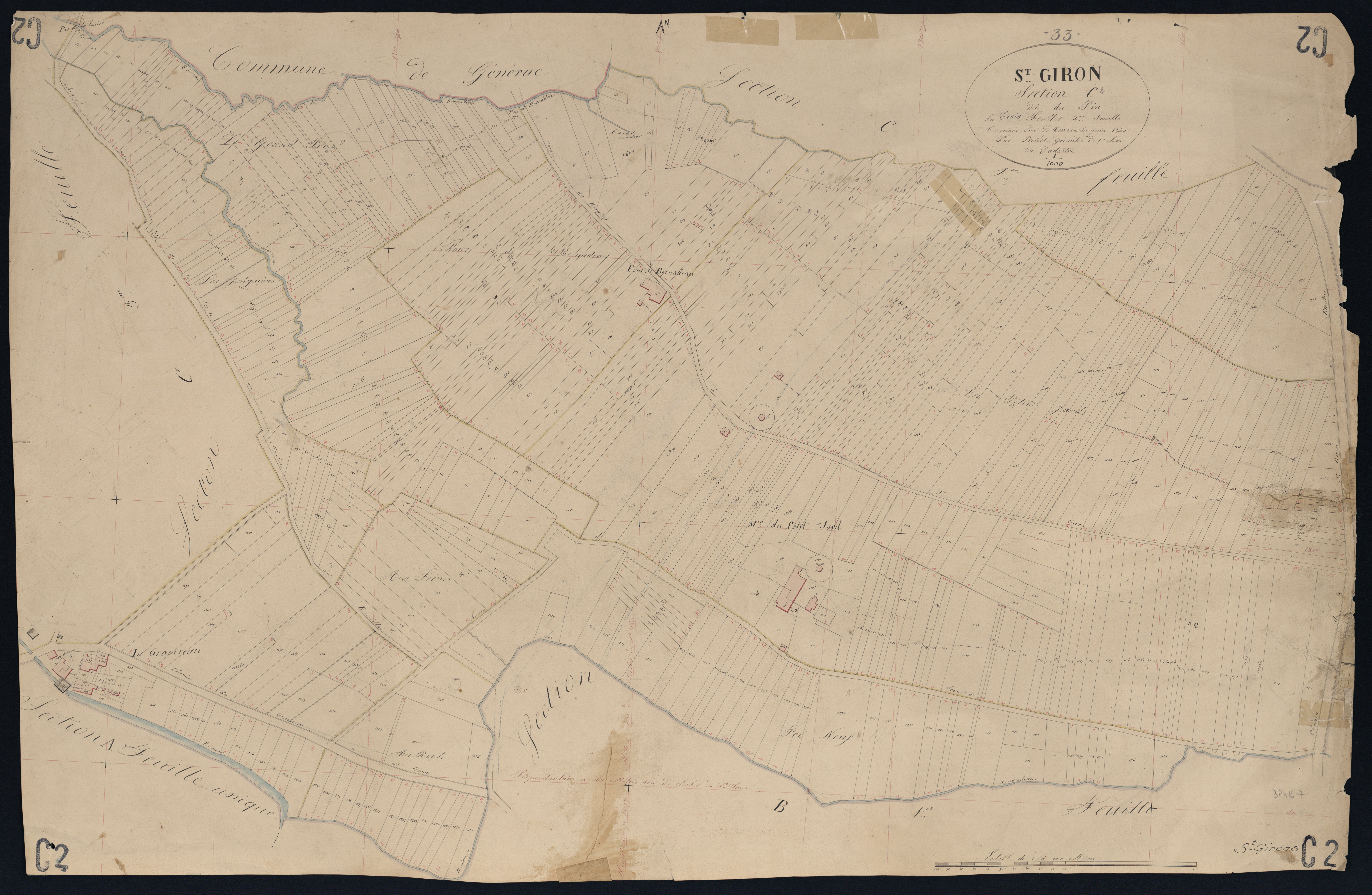 Saint-Girons-d'Aiguevives - -Section C feuille 2 : Le Pin