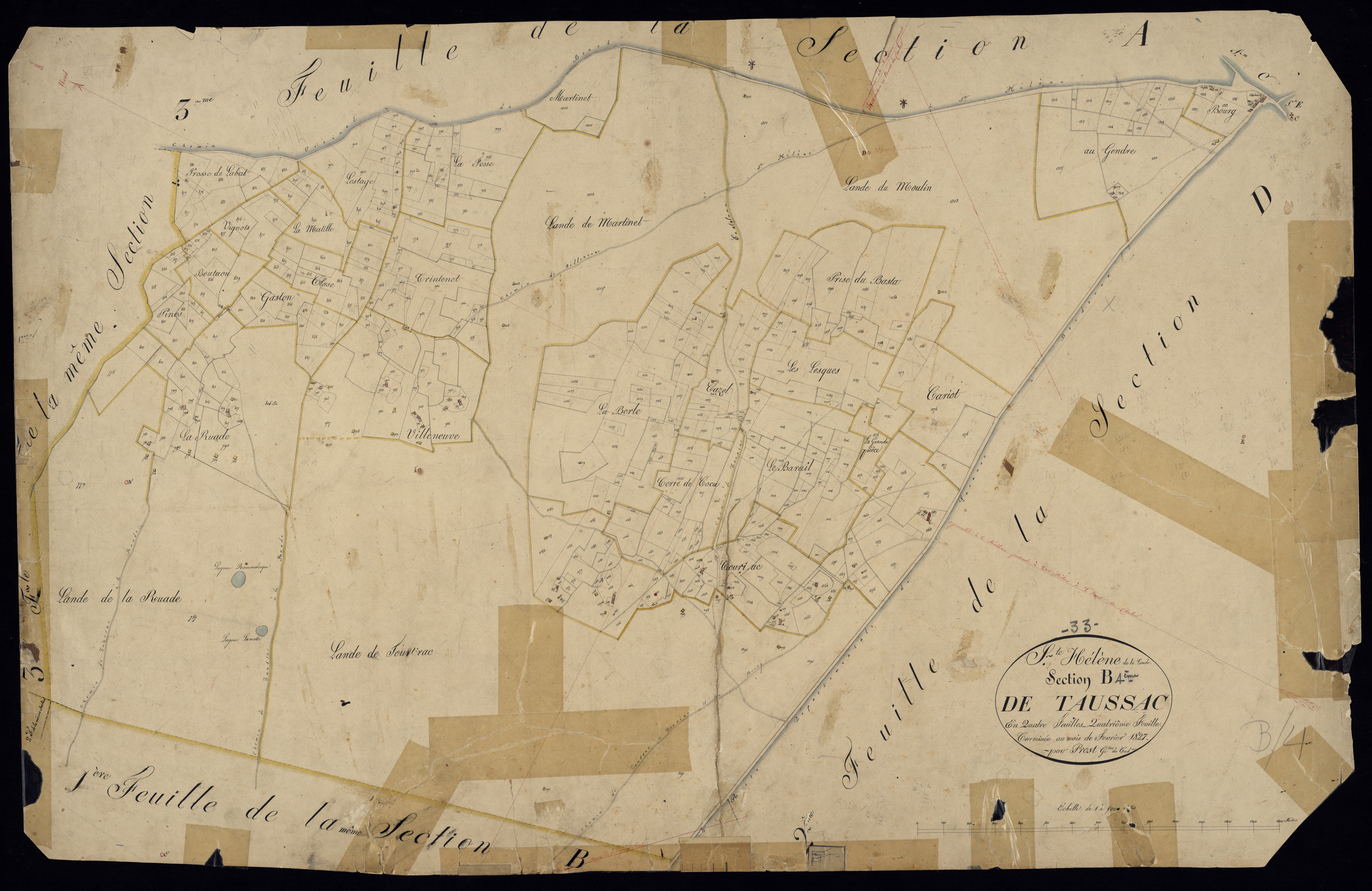 Sainte-Hélène - -Section B feuille 4 : Taussac