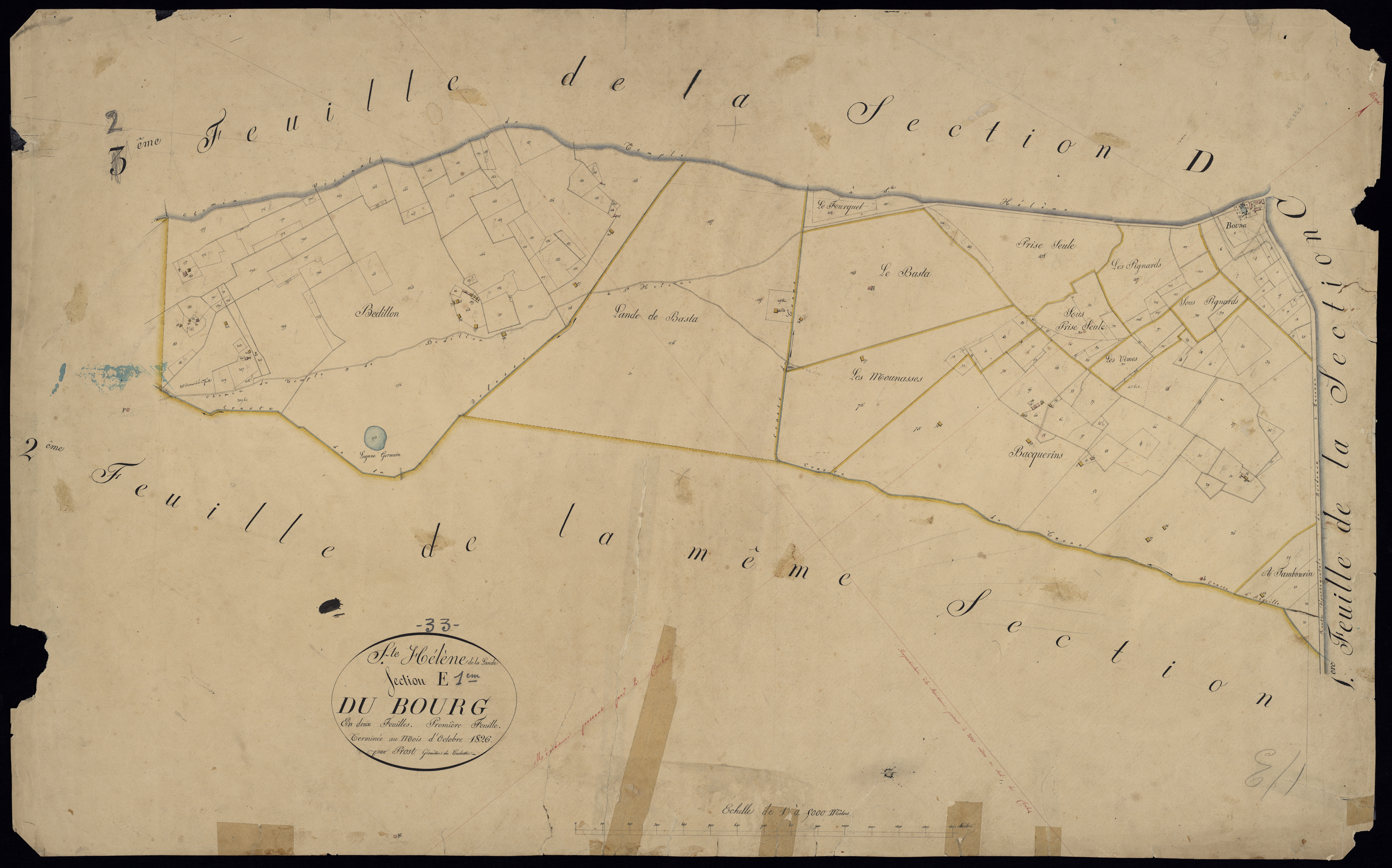 Sainte-Hélène - -Section E feuille 1 : Le Bourg