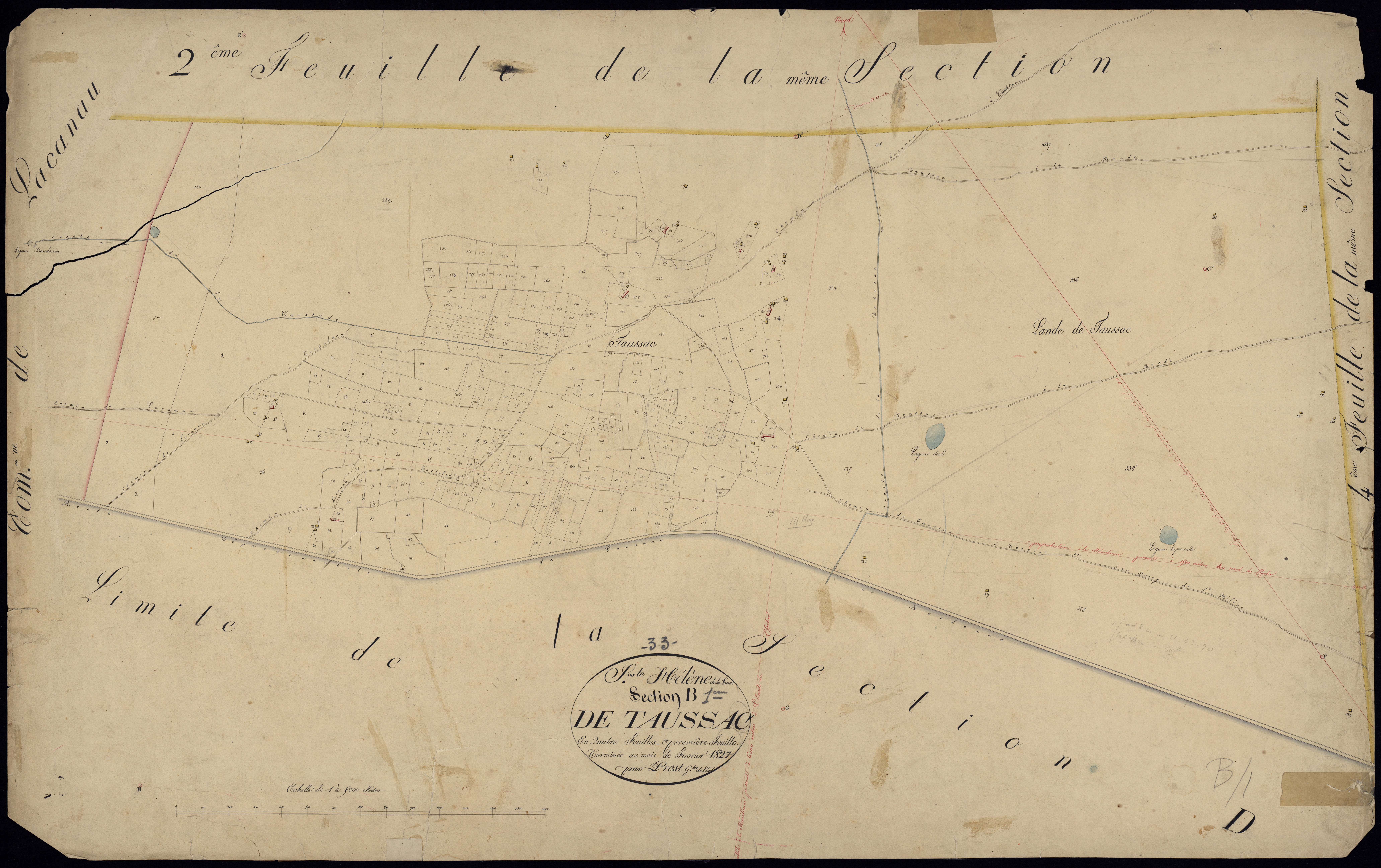 Sainte-Hélène - -Section B feuille 1 : Taussac