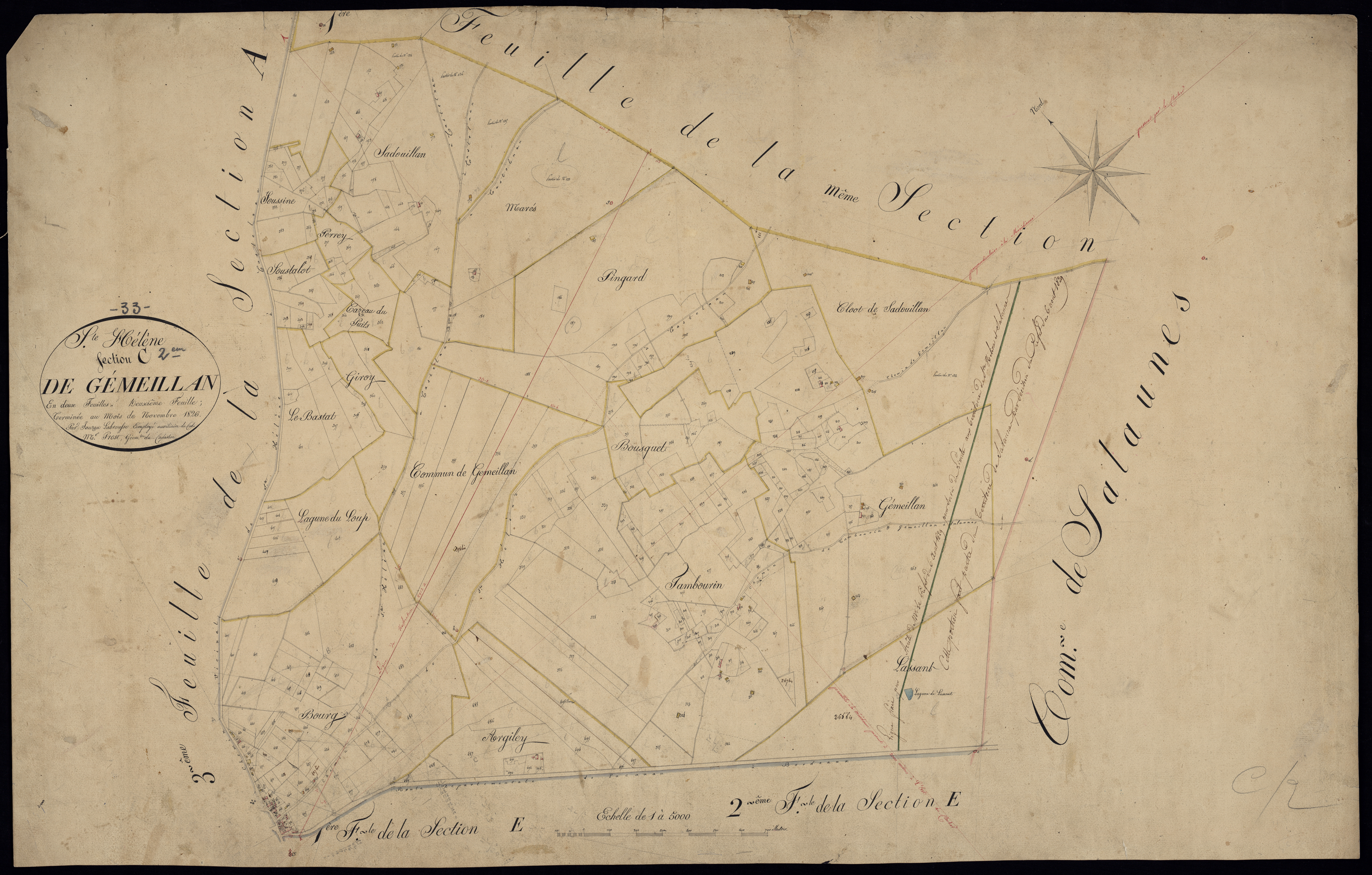 Sainte-Hélène - -Section C feuille 2 : Gemeilhan