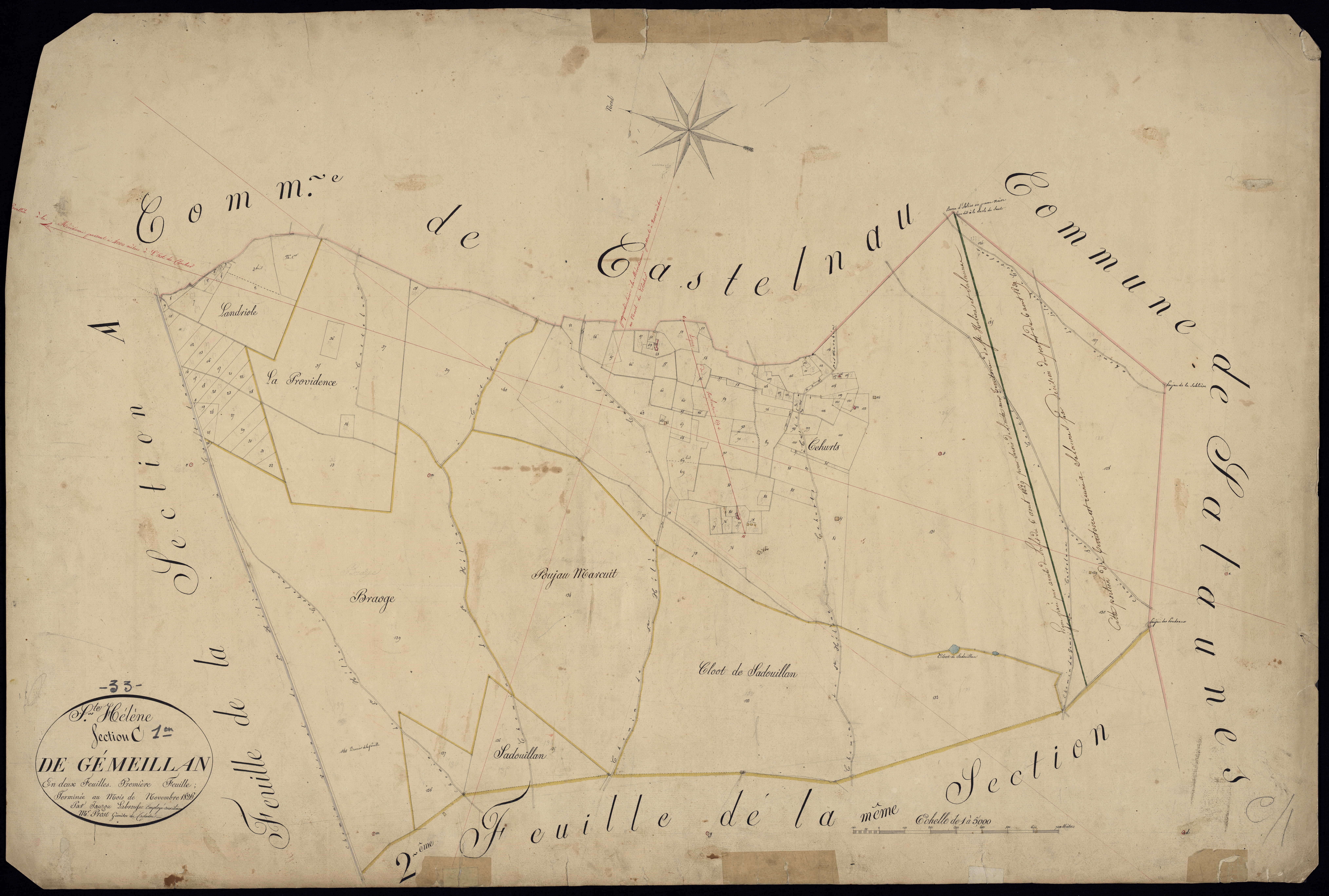 Sainte-Hélène - -Section C feuille 1 : Gemeilhan