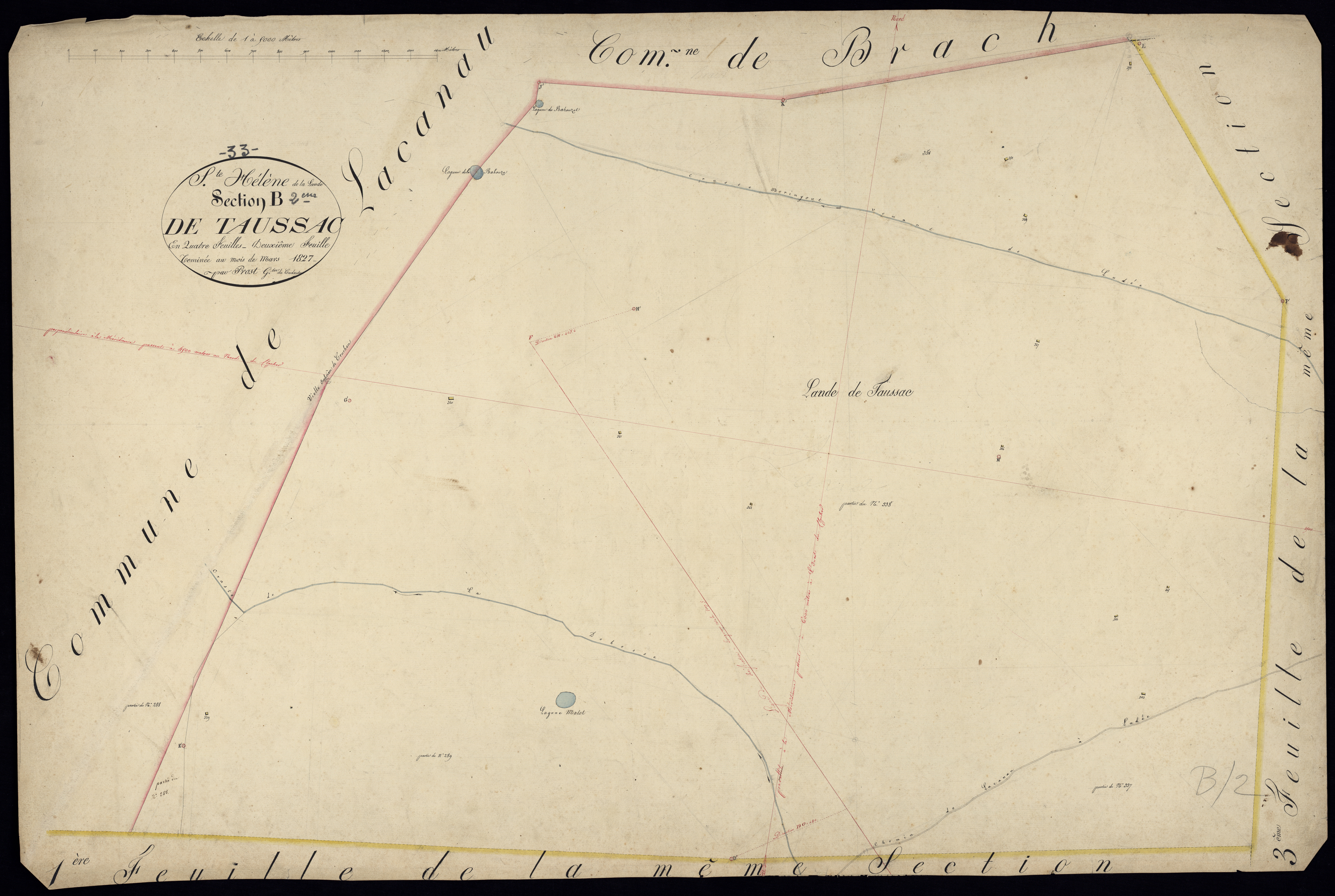 Sainte-Hélène - -Section B feuille 2 : Taussac