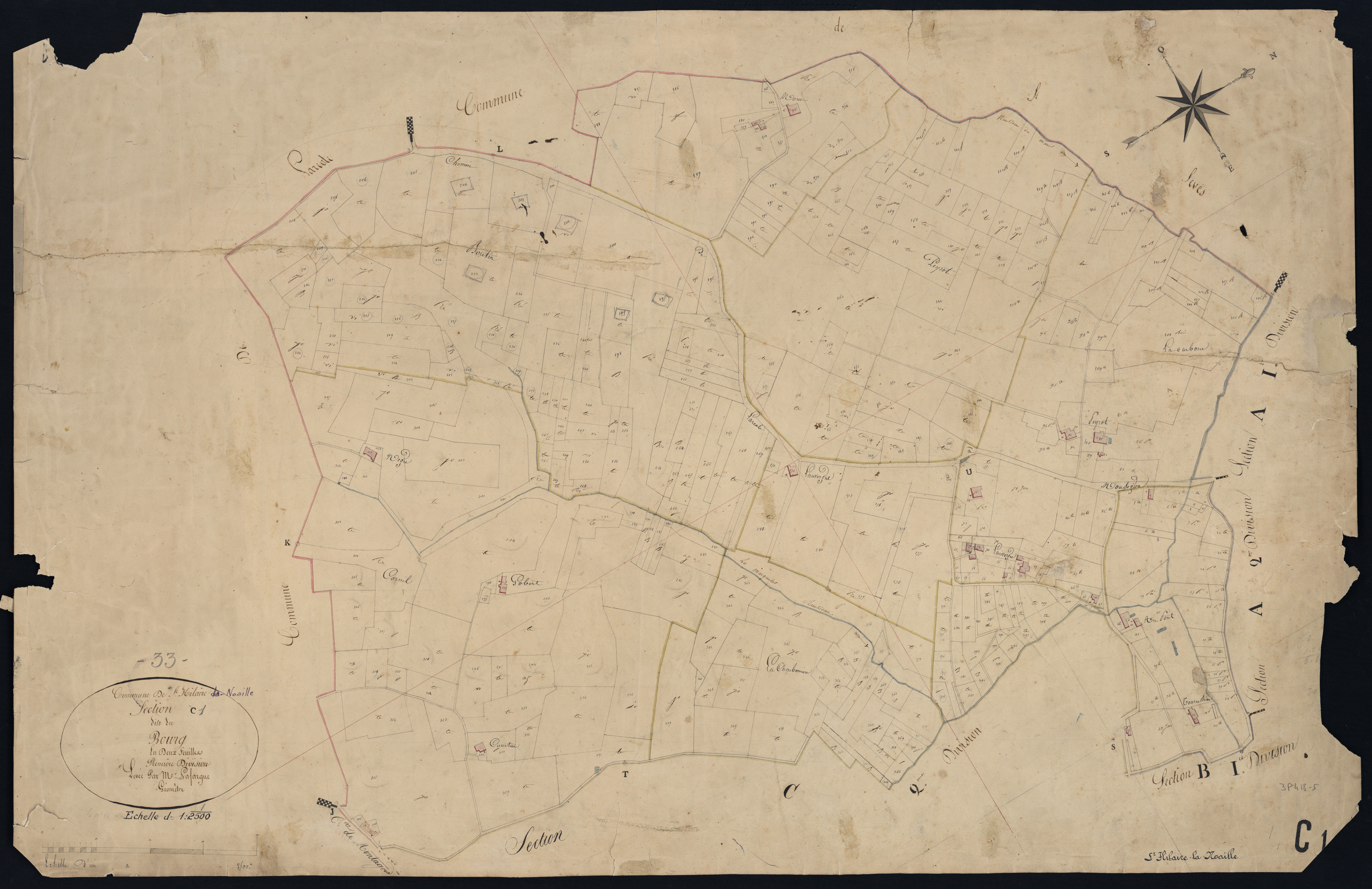 Saint-Hilaire-de-la-Noaille - -Section C feuille 1 : Le Bourg