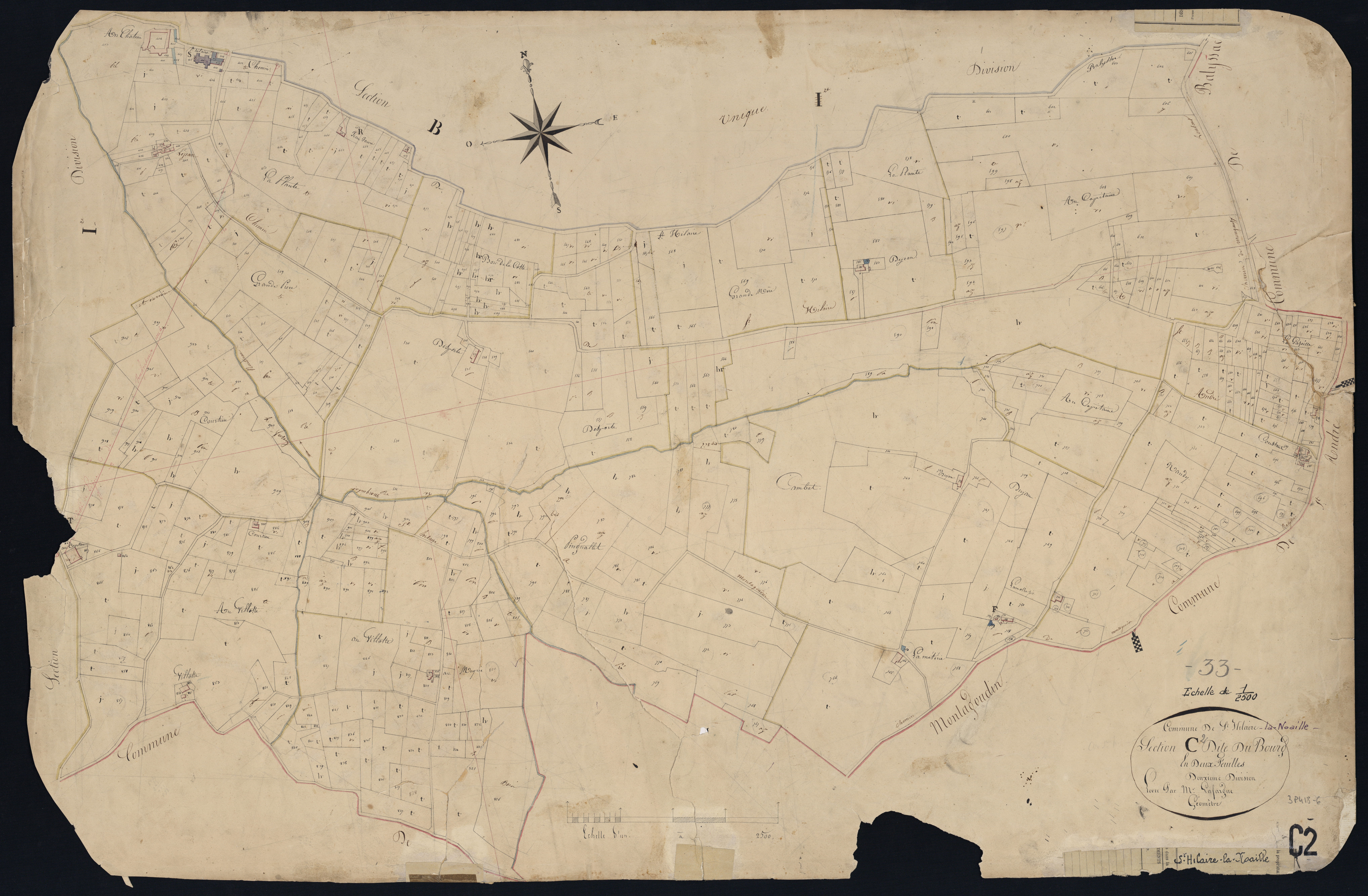 Saint-Hilaire-de-la-Noaille - -Section C feuille 2 : Le Bourg