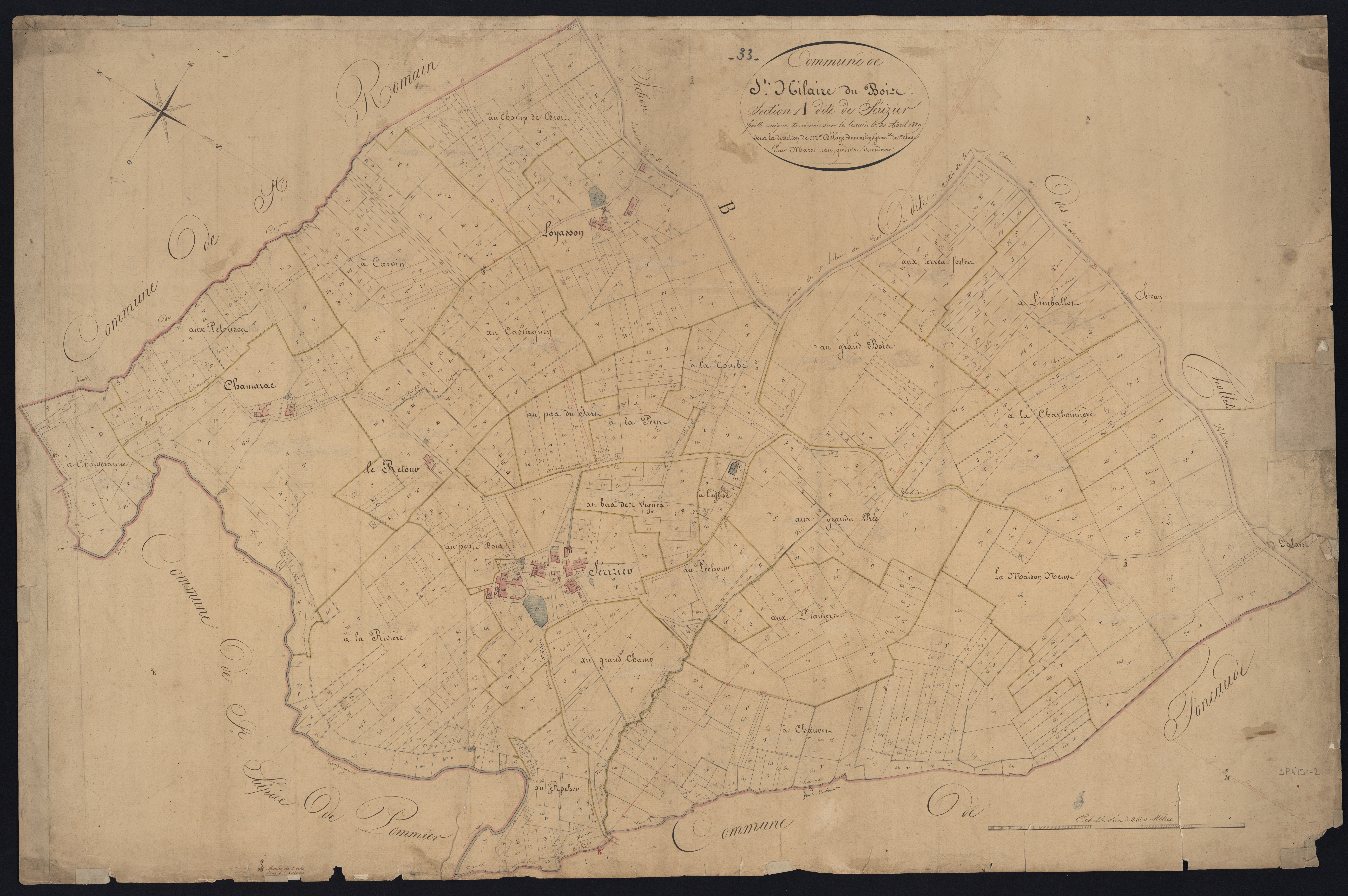 Saint-Hilaire-du-Bois - -Section A feuille unique : Serizier