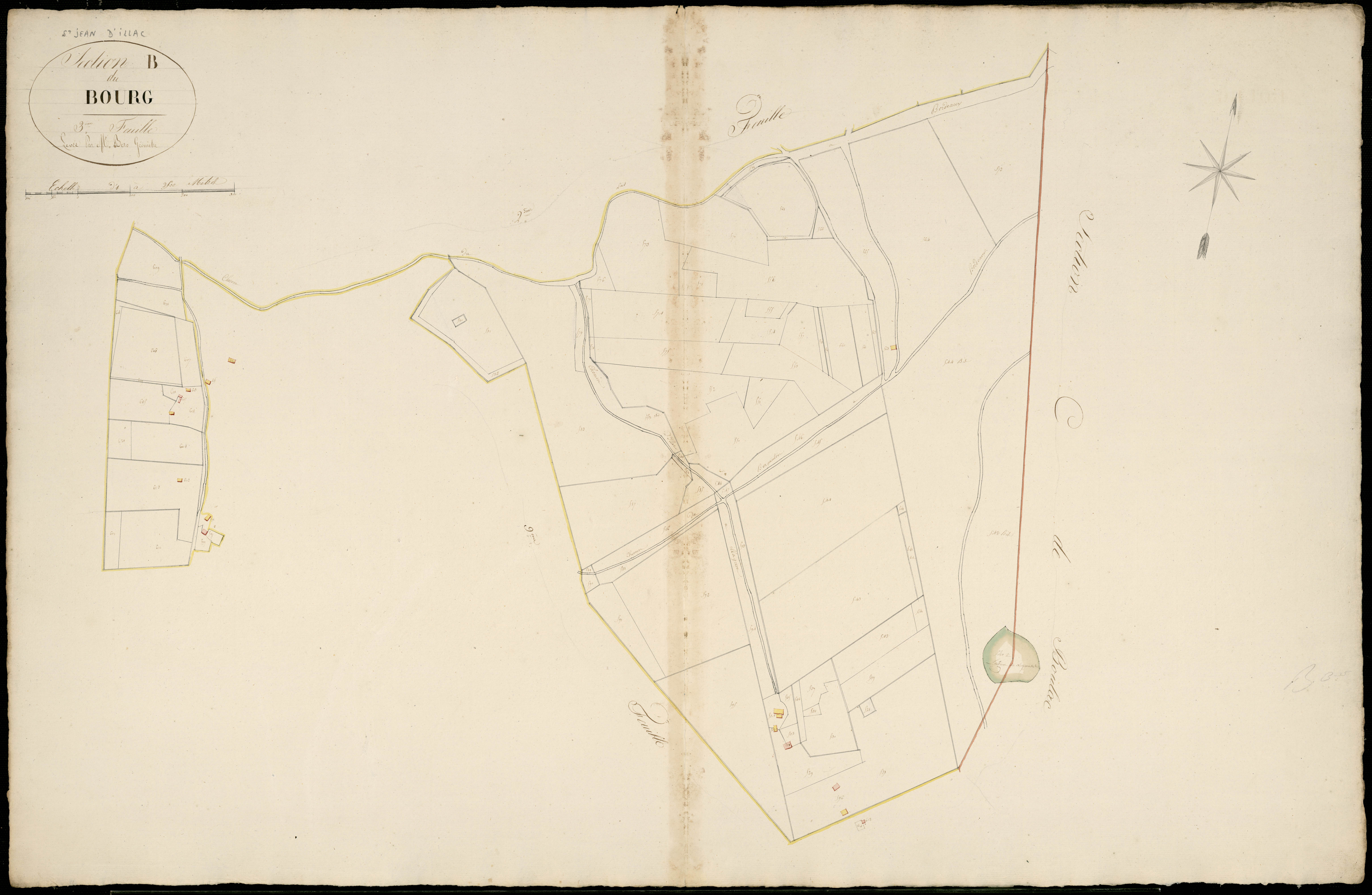 Saint-Jean-d'Illac - -Section B feuille 3 : Le Bourg