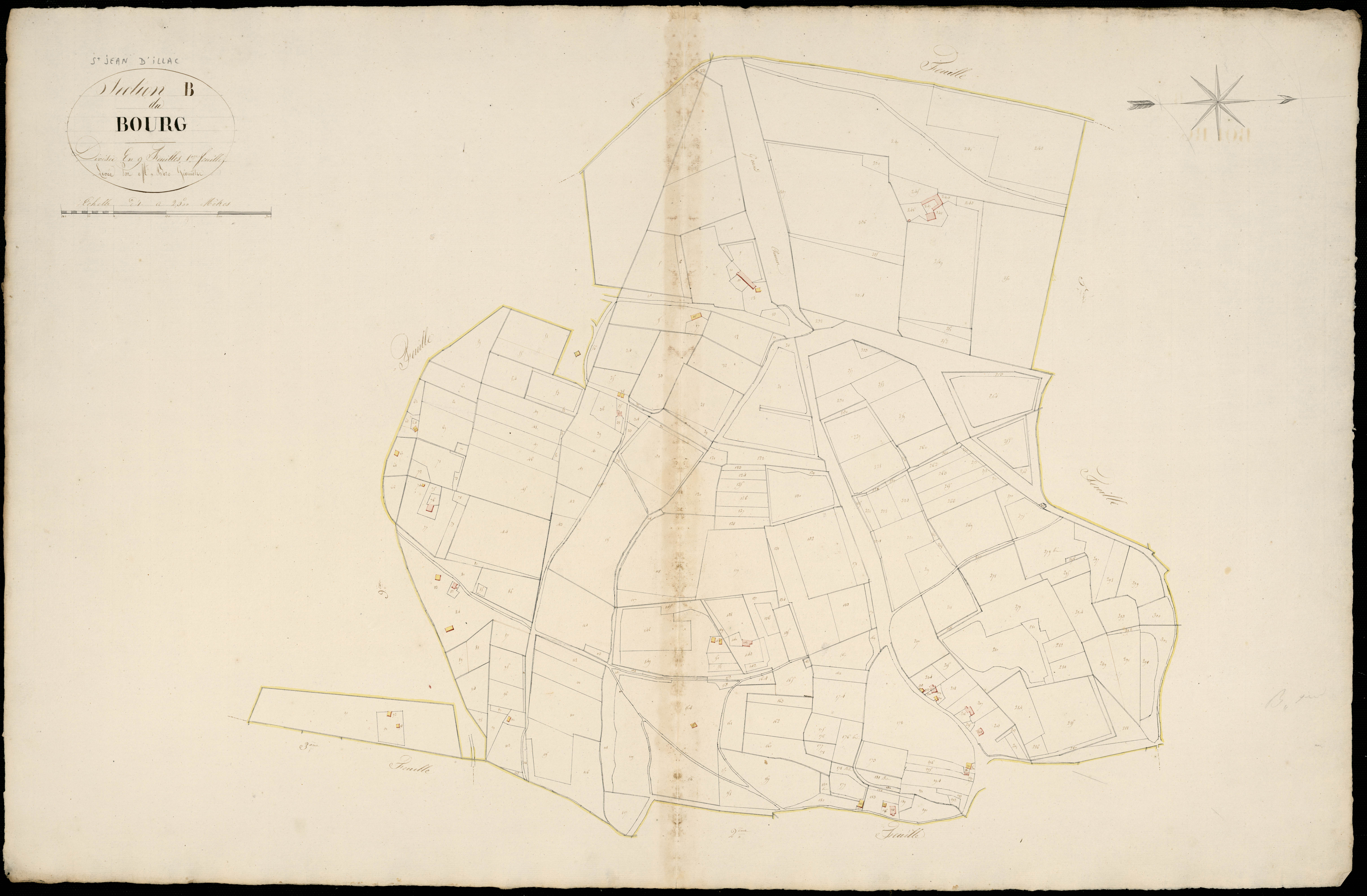 Saint-Jean-d'Illac - -Section B feuille 1 : Le Bourg
