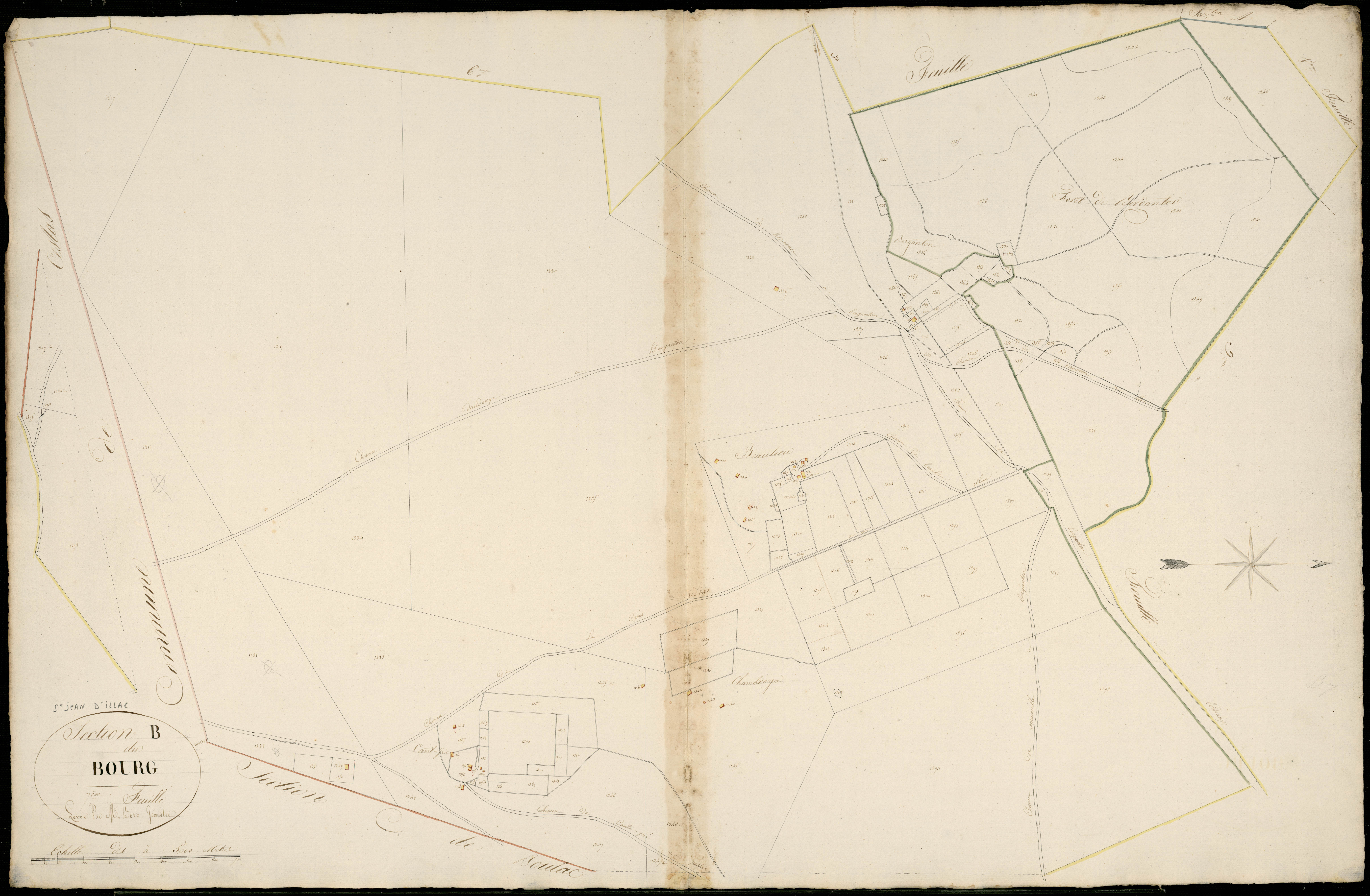 Saint-Jean-d'Illac - -Section B feuille 7 : Le Bourg