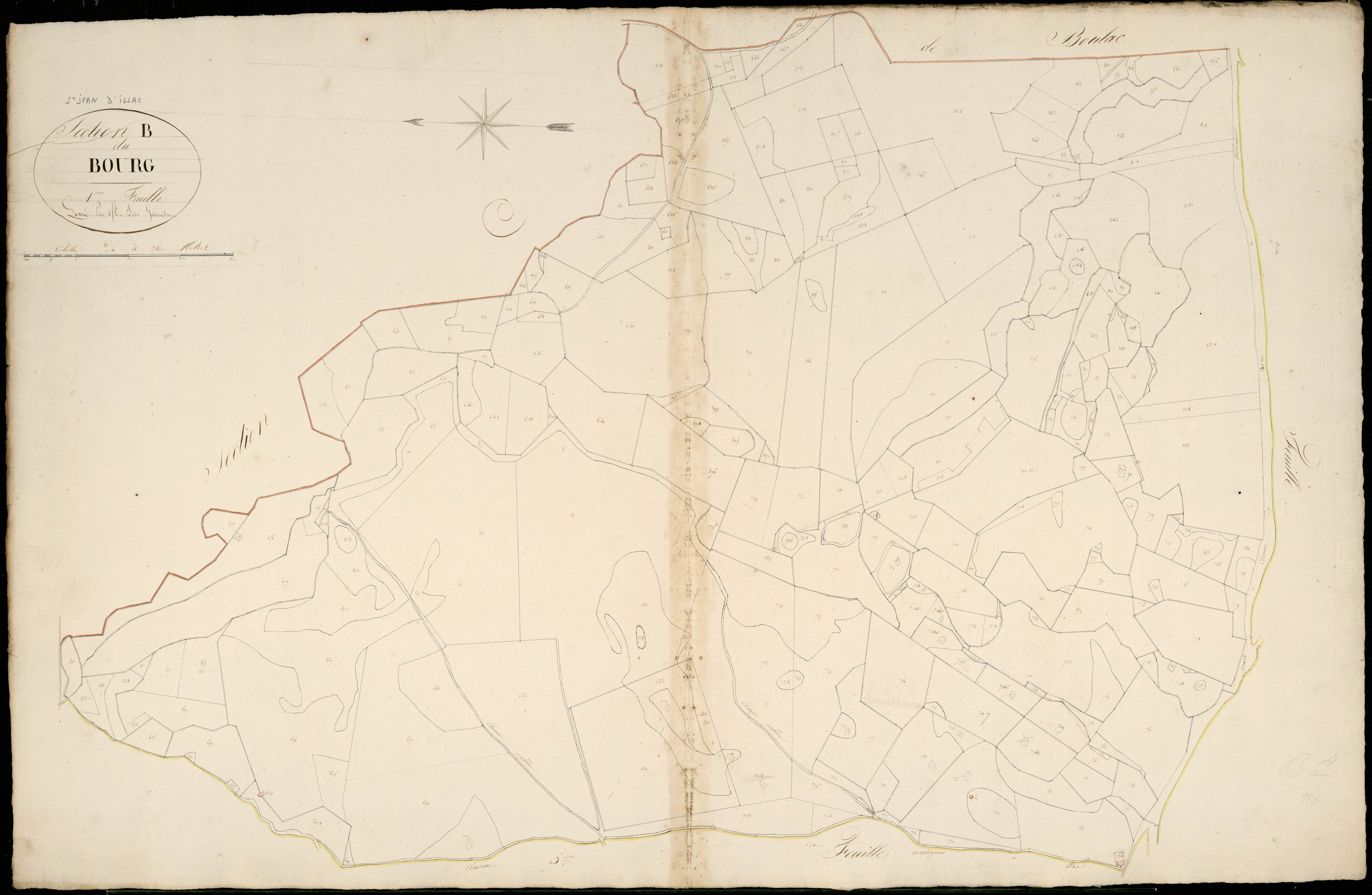 Saint-Jean-d'Illac - -Section B feuille 4 : Le Bourg